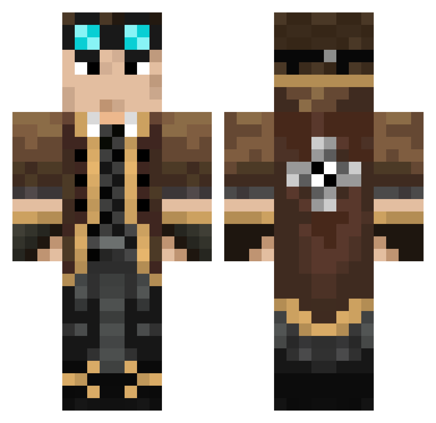 fastaweb Minecraft skin, front and back view