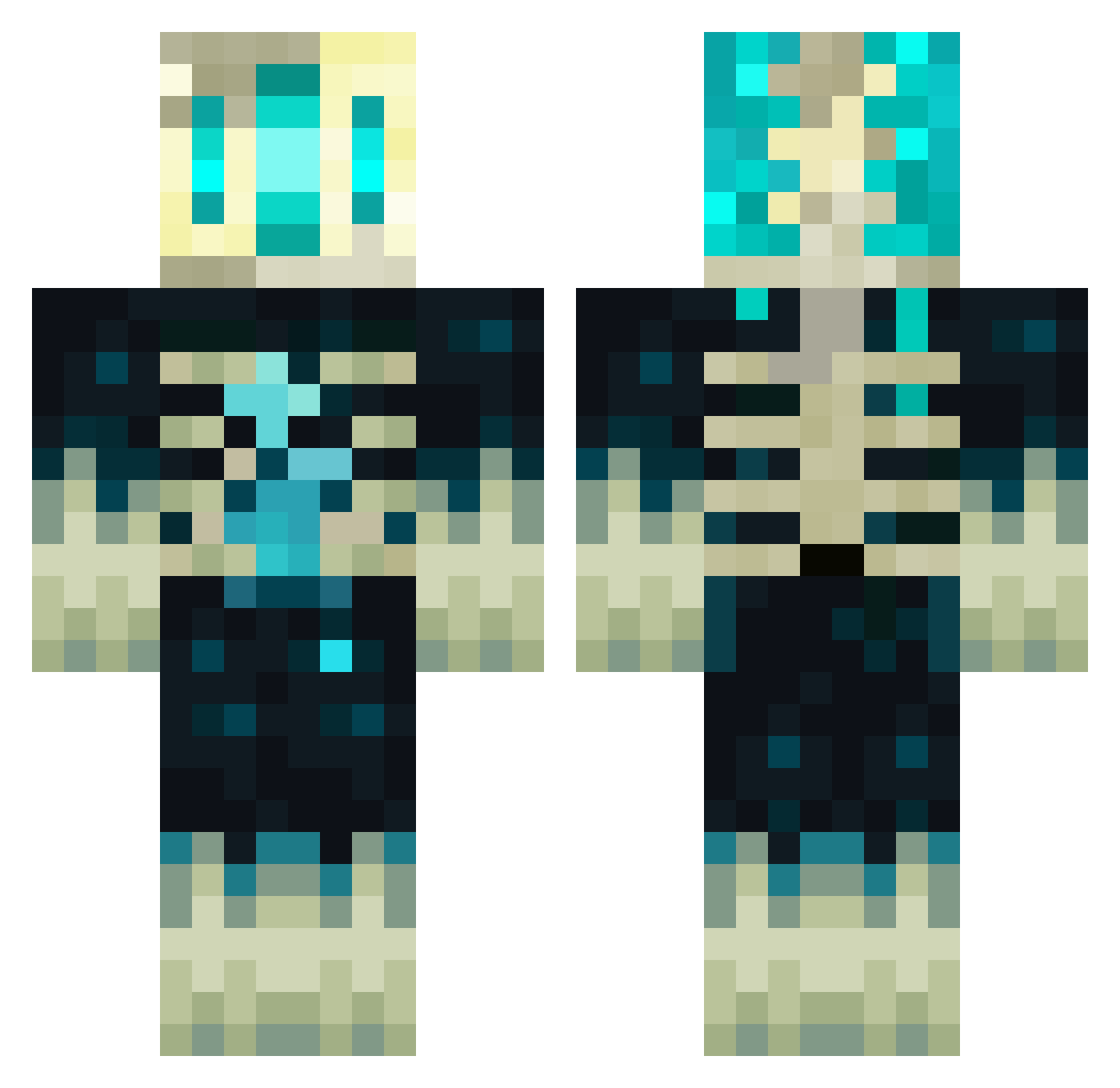 Hisotyr Minecraft skin, front and back view
