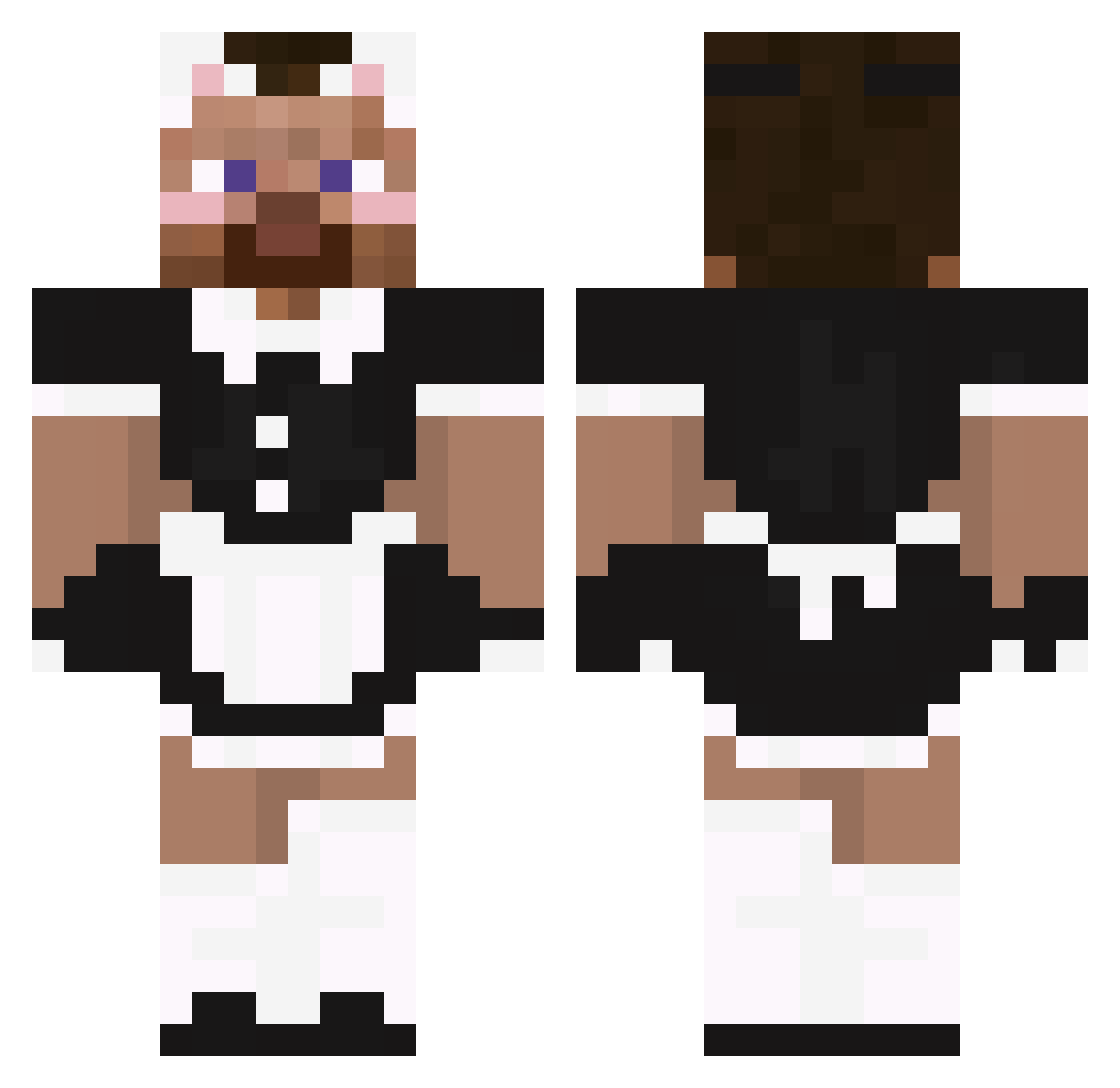 DieserTeufel Minecraft skin, front and back view