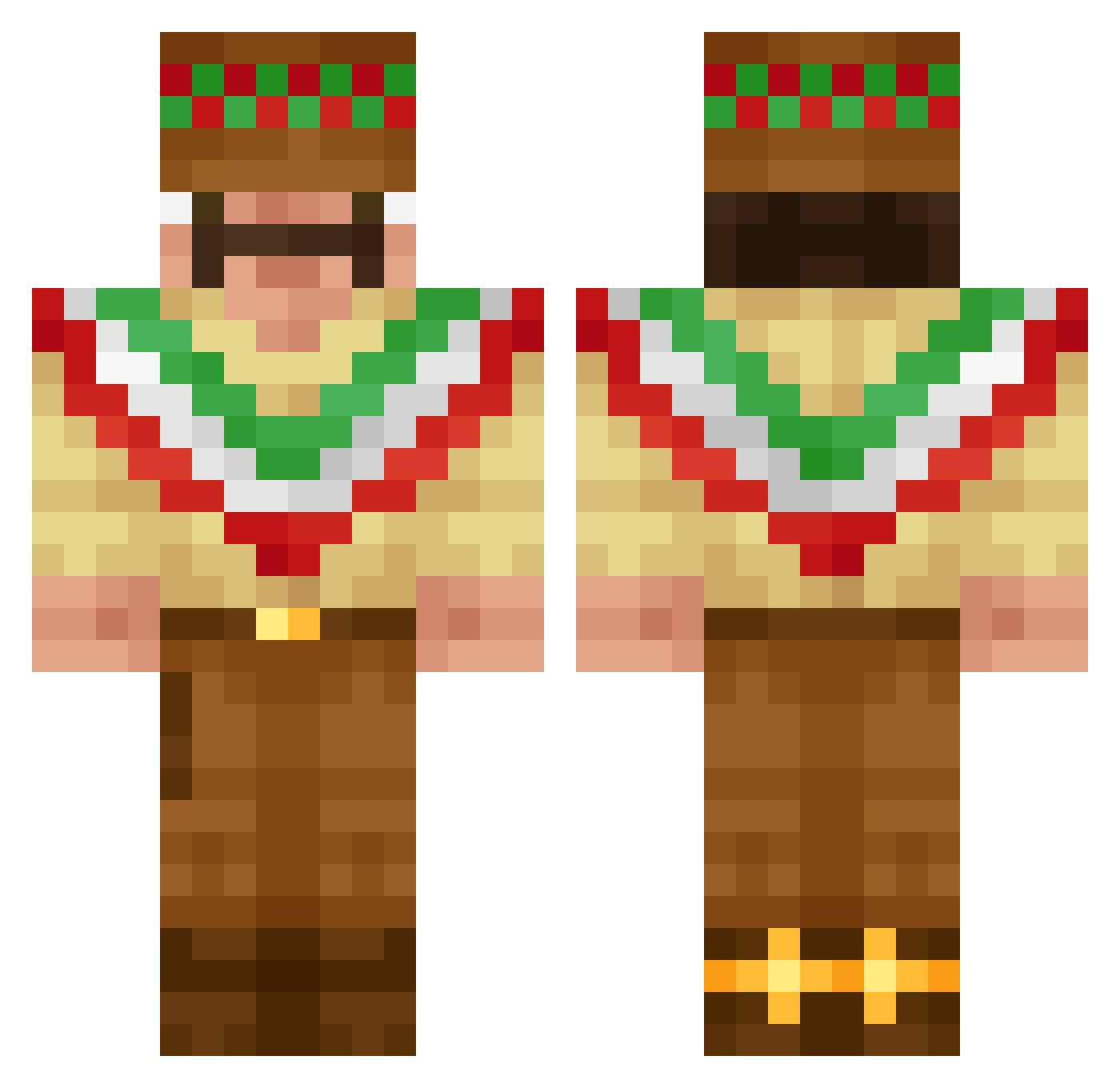 BossHog1132 Minecraft skin, front and back view