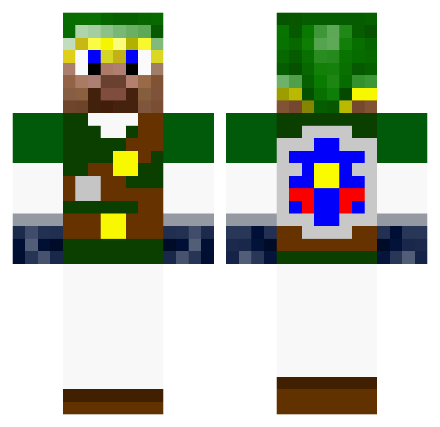 Triphasic Minecraft skin, front and back view