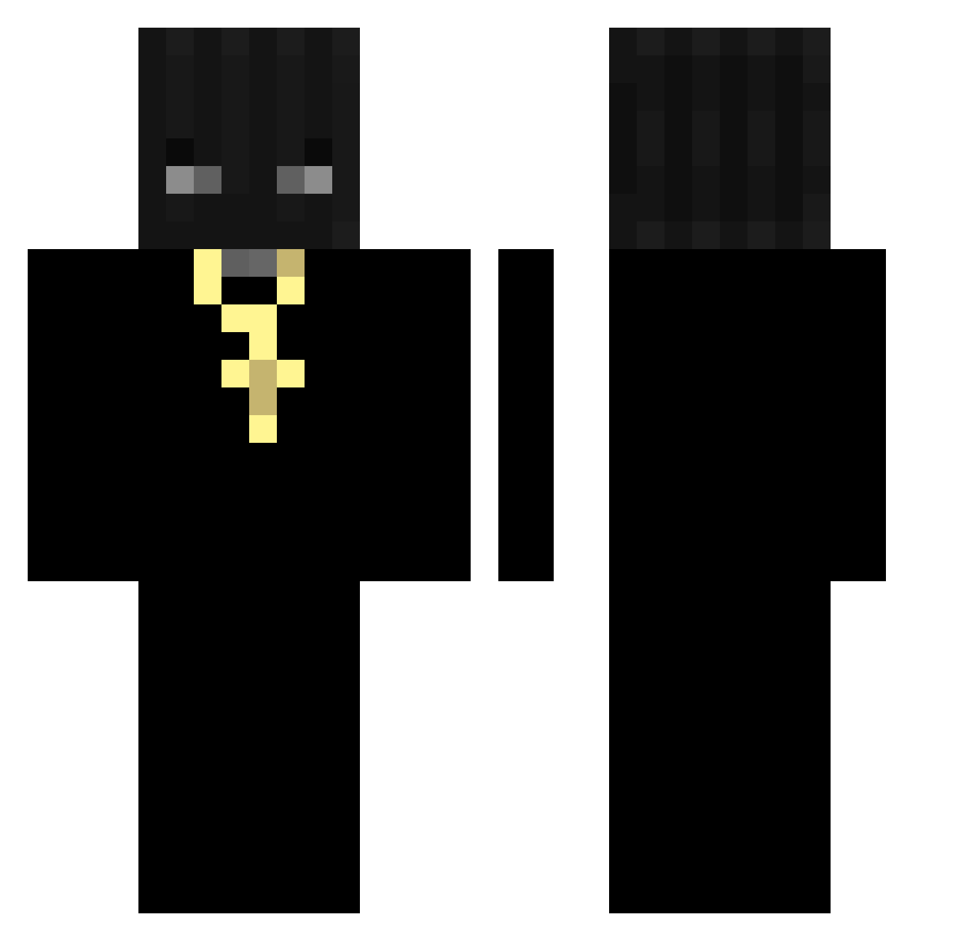 Deferrable Minecraft skin, front and back view