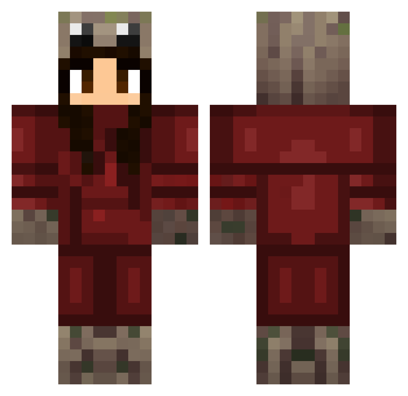 dGroot Minecraft skin, front and back view