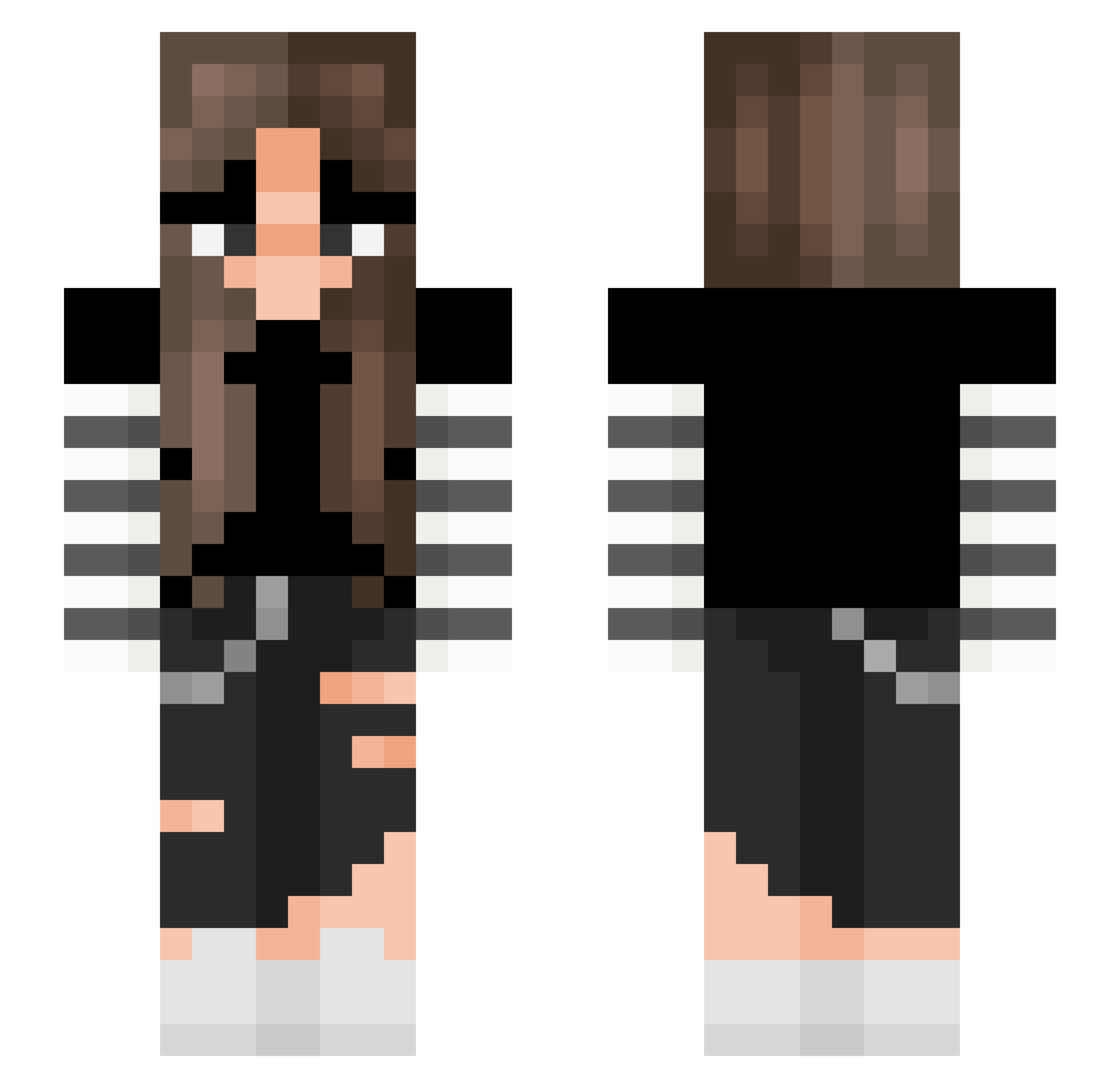 OutFought Minecraft skin, front and back view