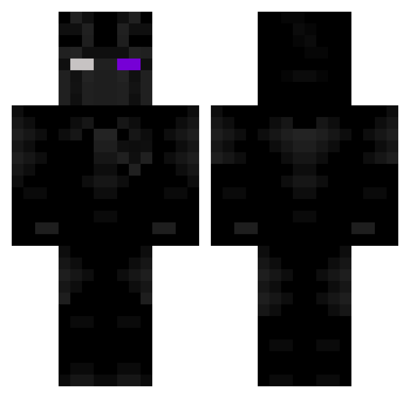 Deploying Minecraft skin, front and back view