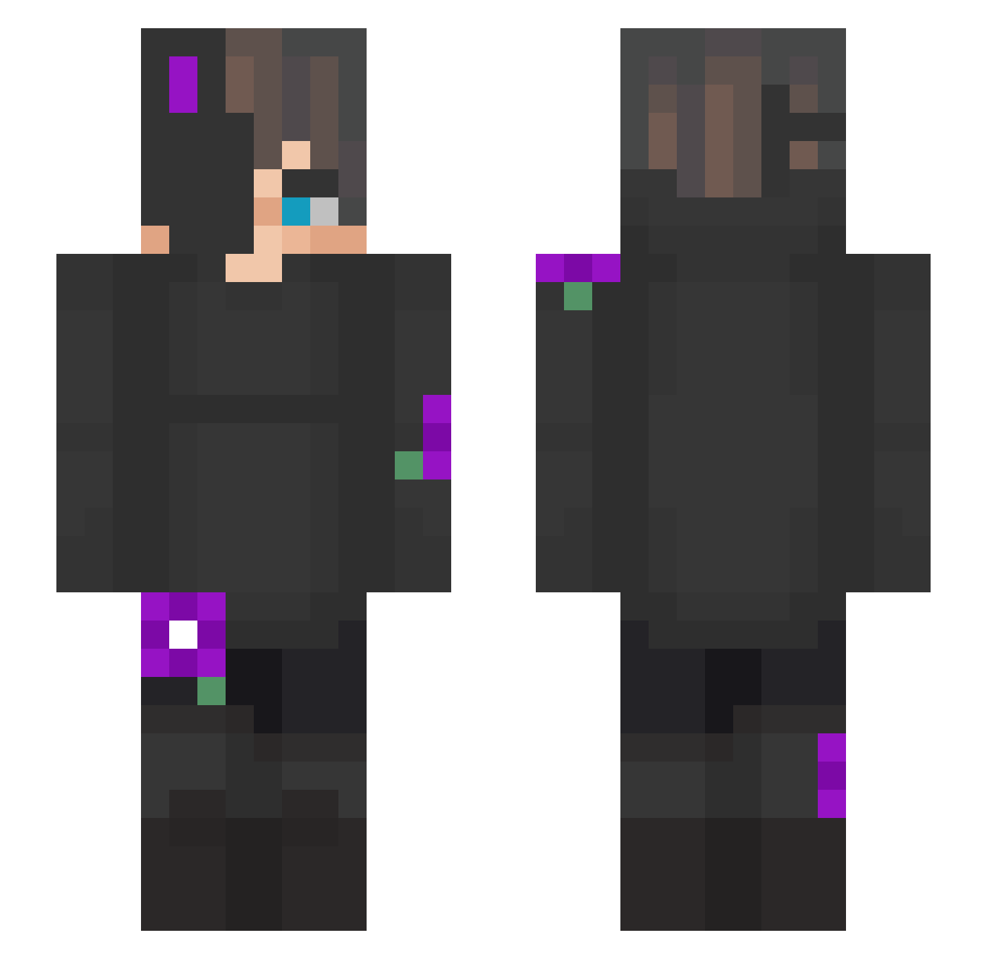 Solid Minecraft skin, front and back view