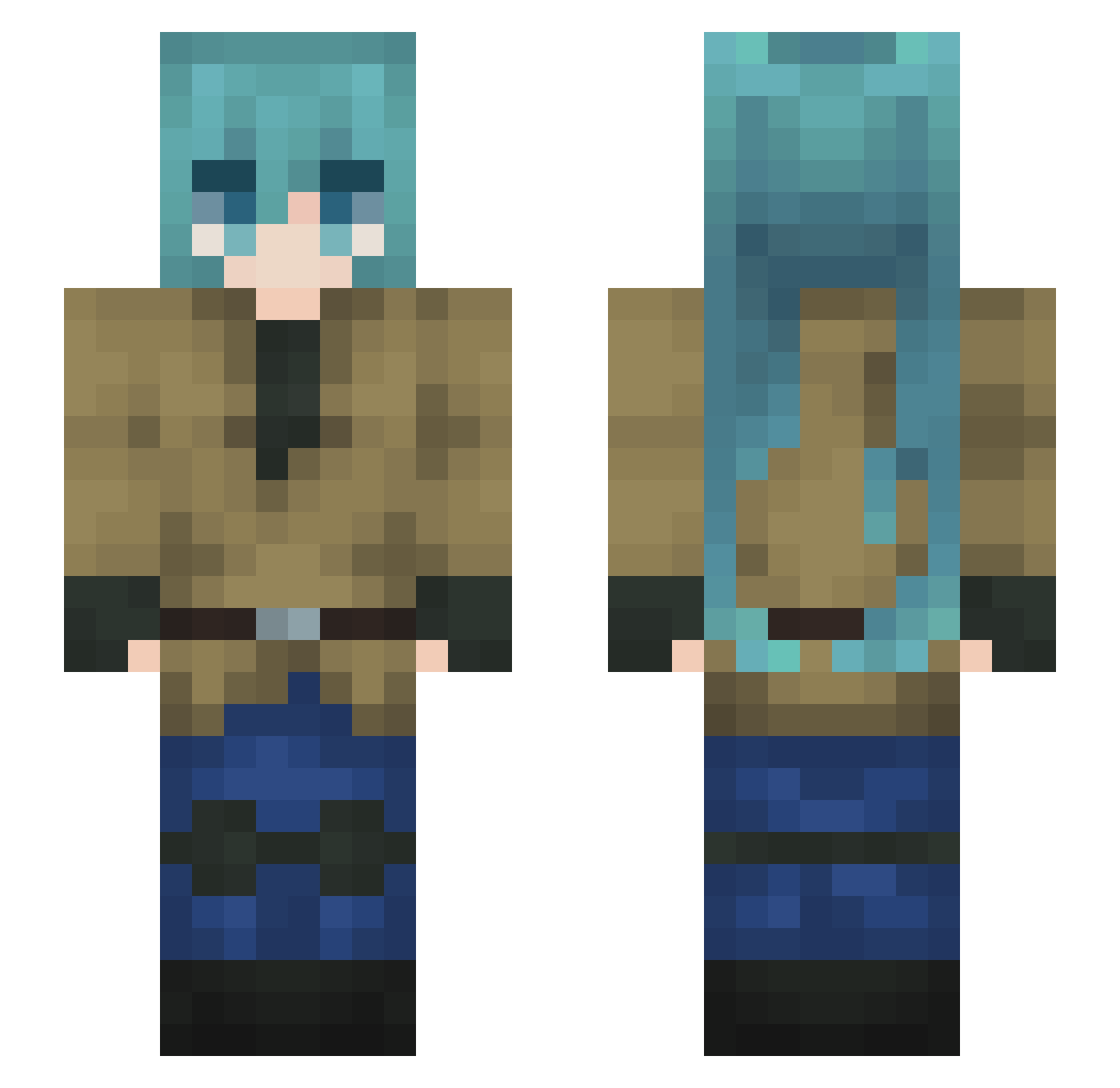 DieBlow Minecraft skin, front and back view