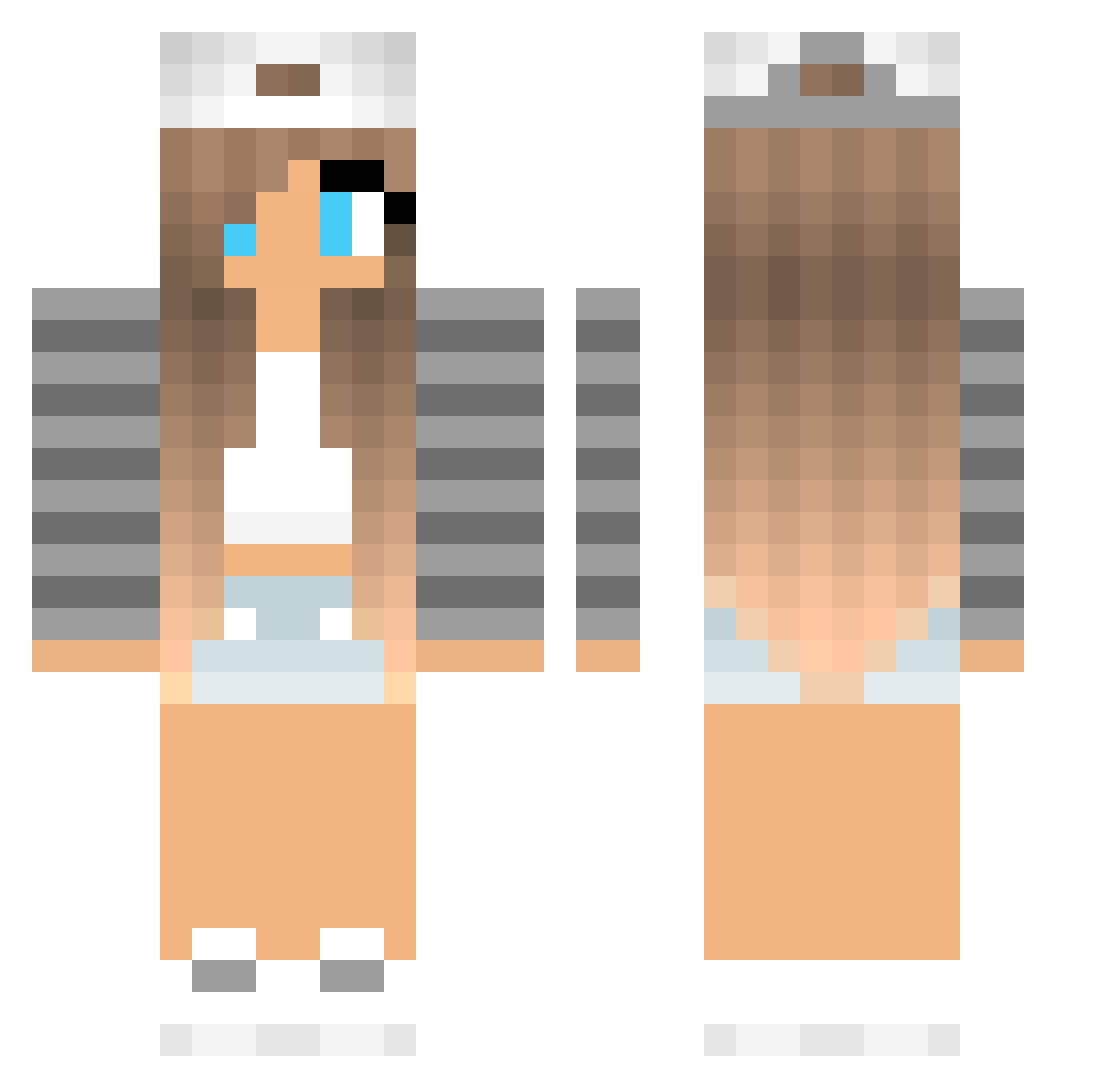 AyeeeItsNiki Minecraft skin, front and back view