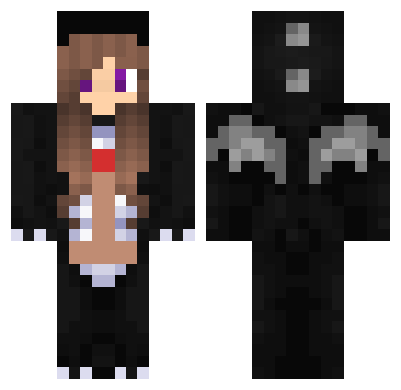 ItsHiroo Minecraft skin, front and back view