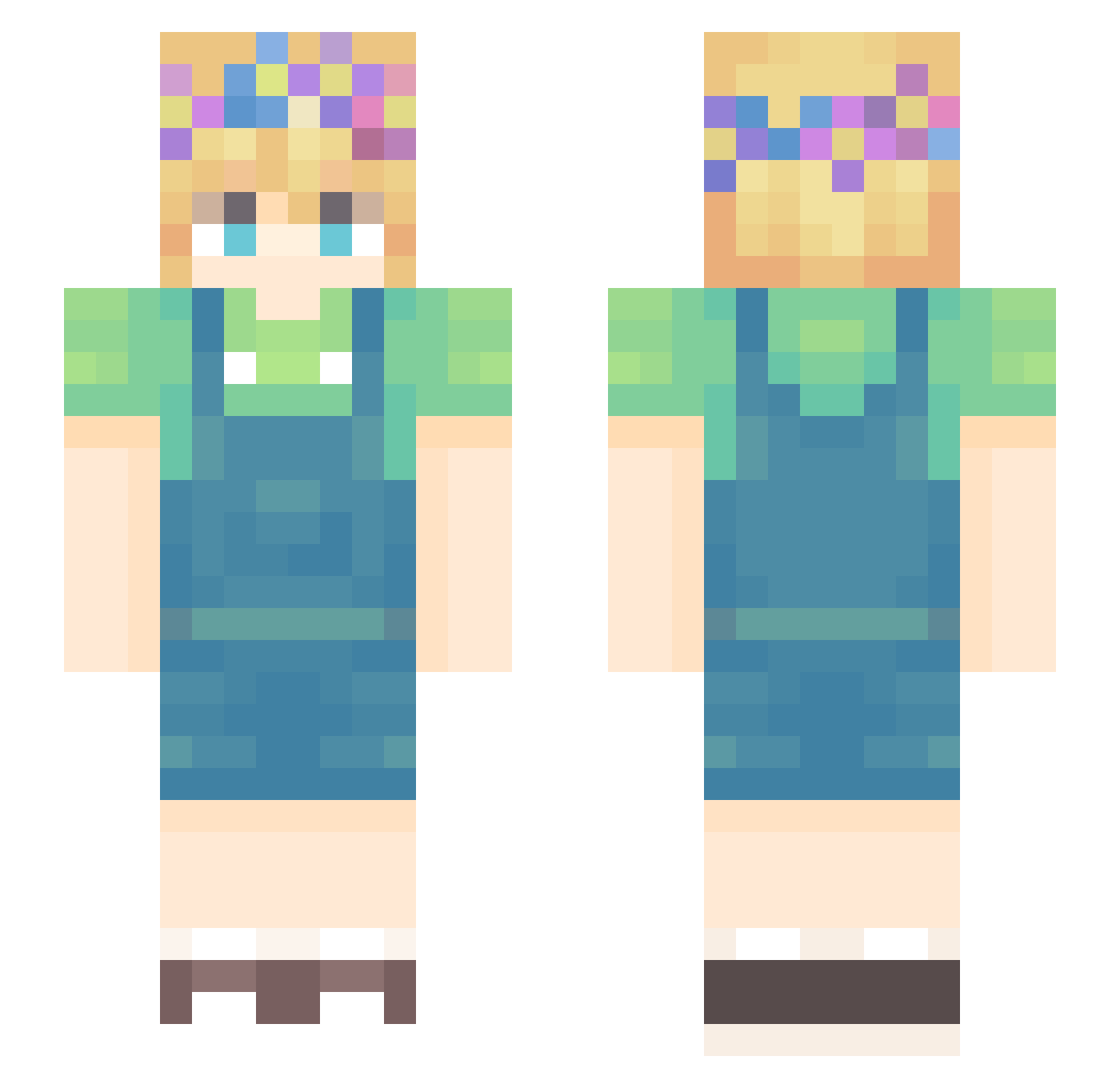 Spathaceous Minecraft skin, front and back view