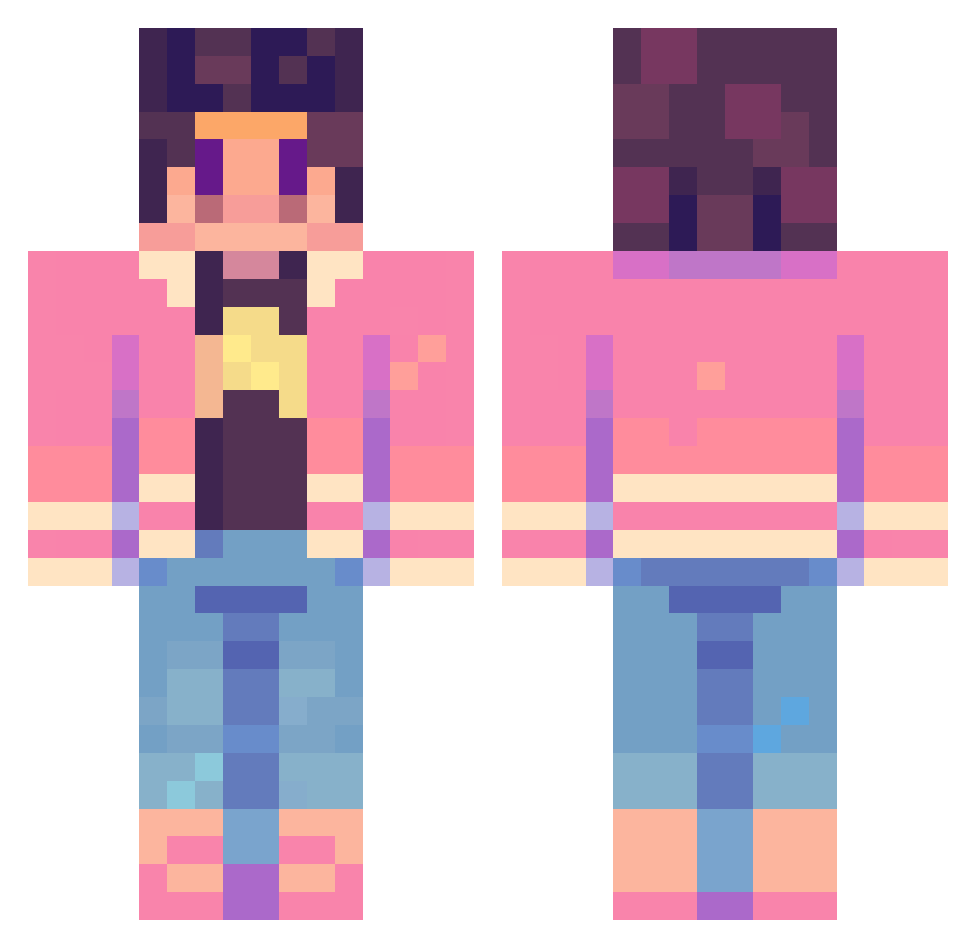 ValGoku99 Minecraft skin, front and back view