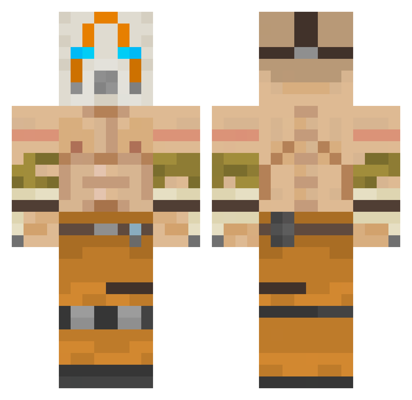 IamGrt Minecraft skin, front and back view