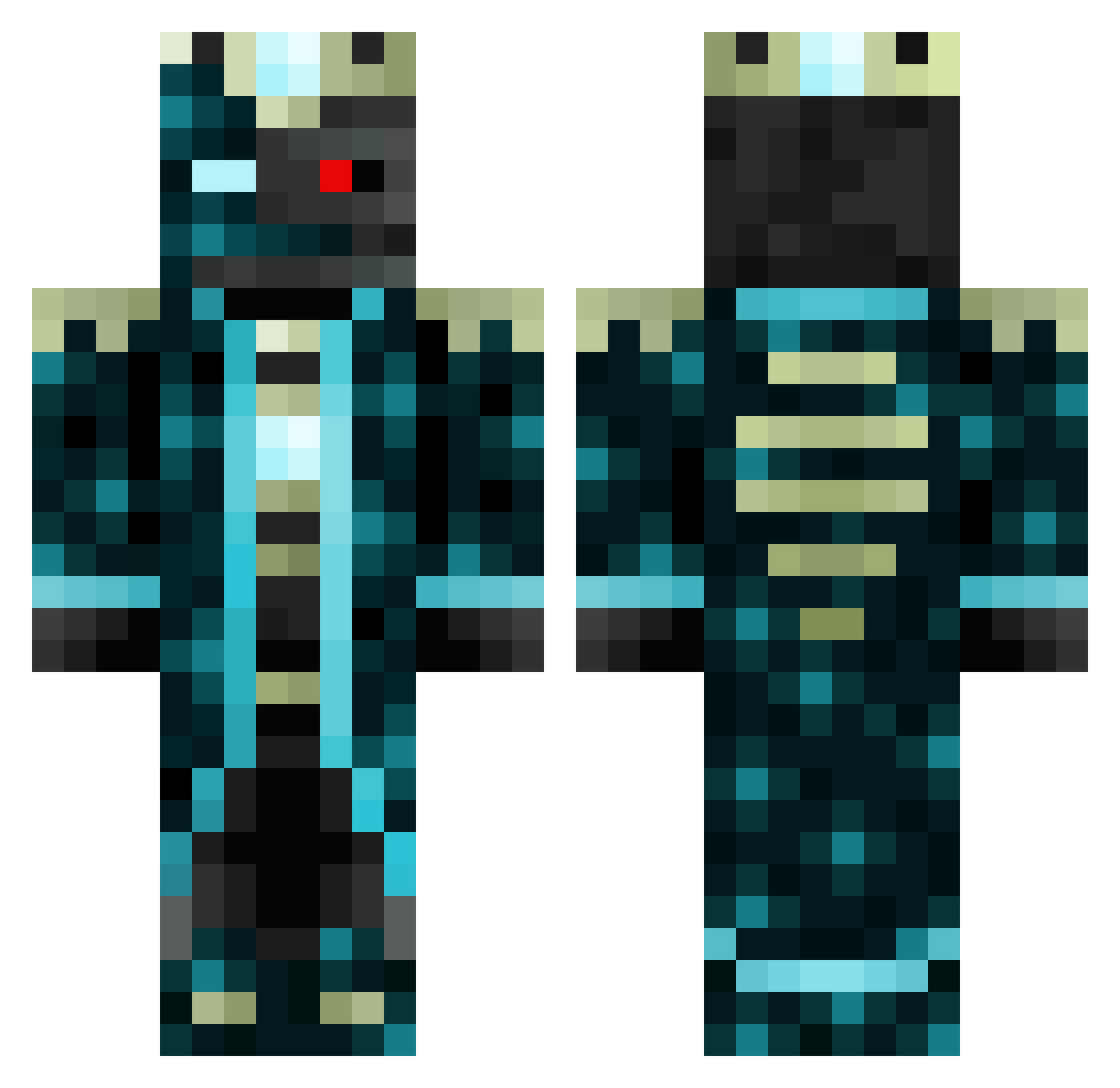 DontFear27 Minecraft skin, front and back view