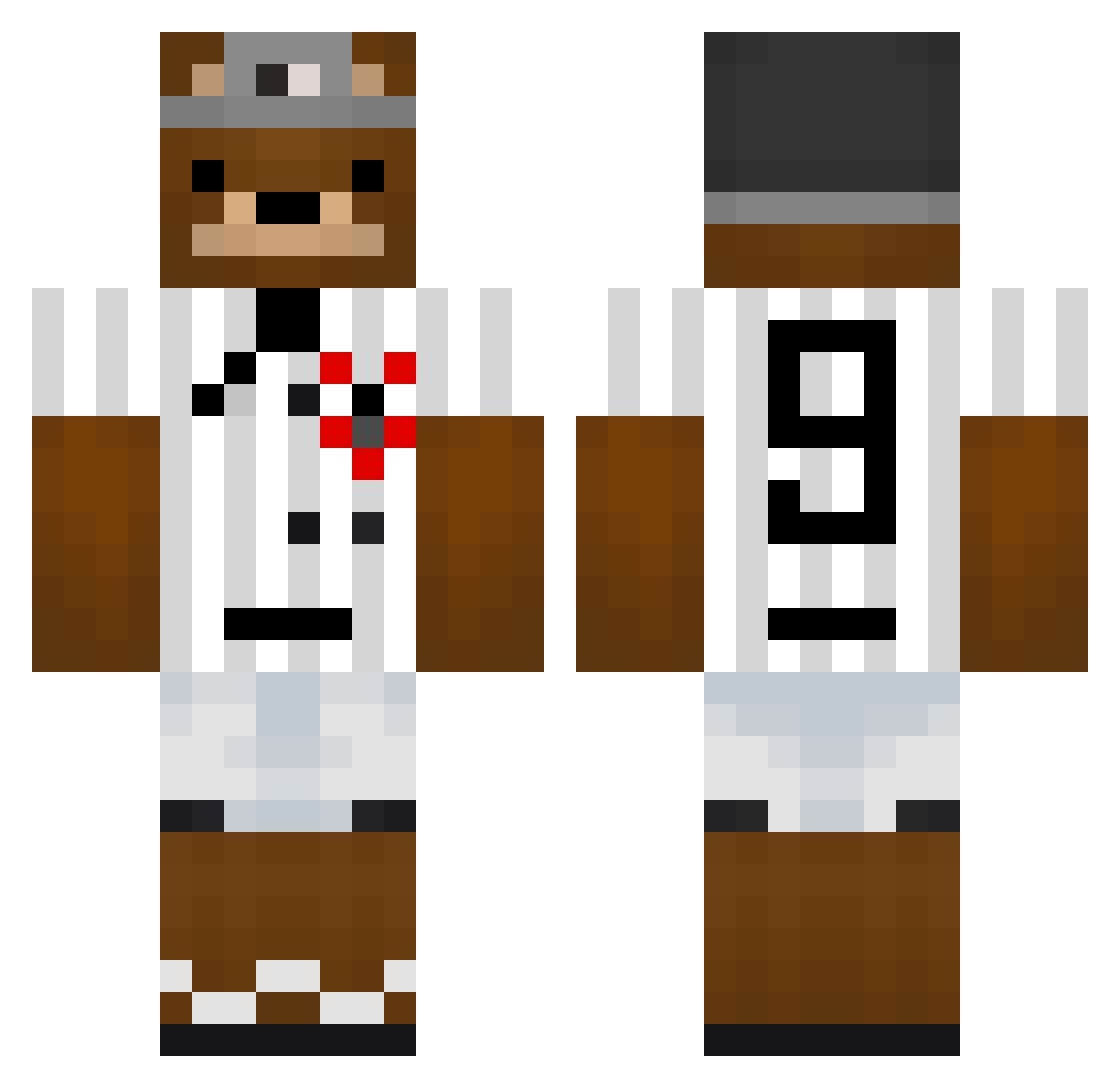 Pedrivo Minecraft skin, front and back view