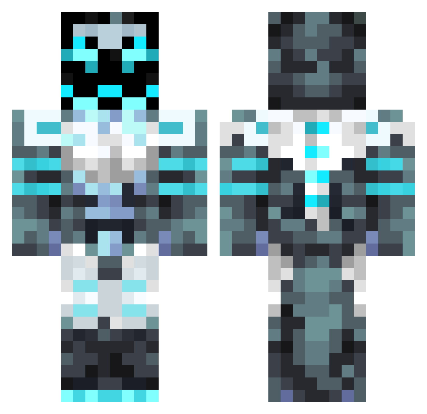 AkadicPalmer Minecraft skin, front and back view