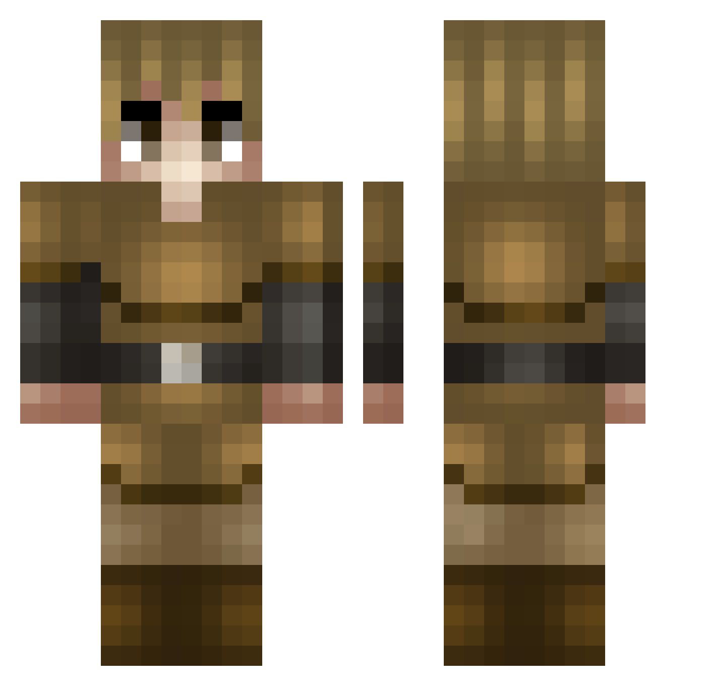 thxtorrr Minecraft skin, front and back view