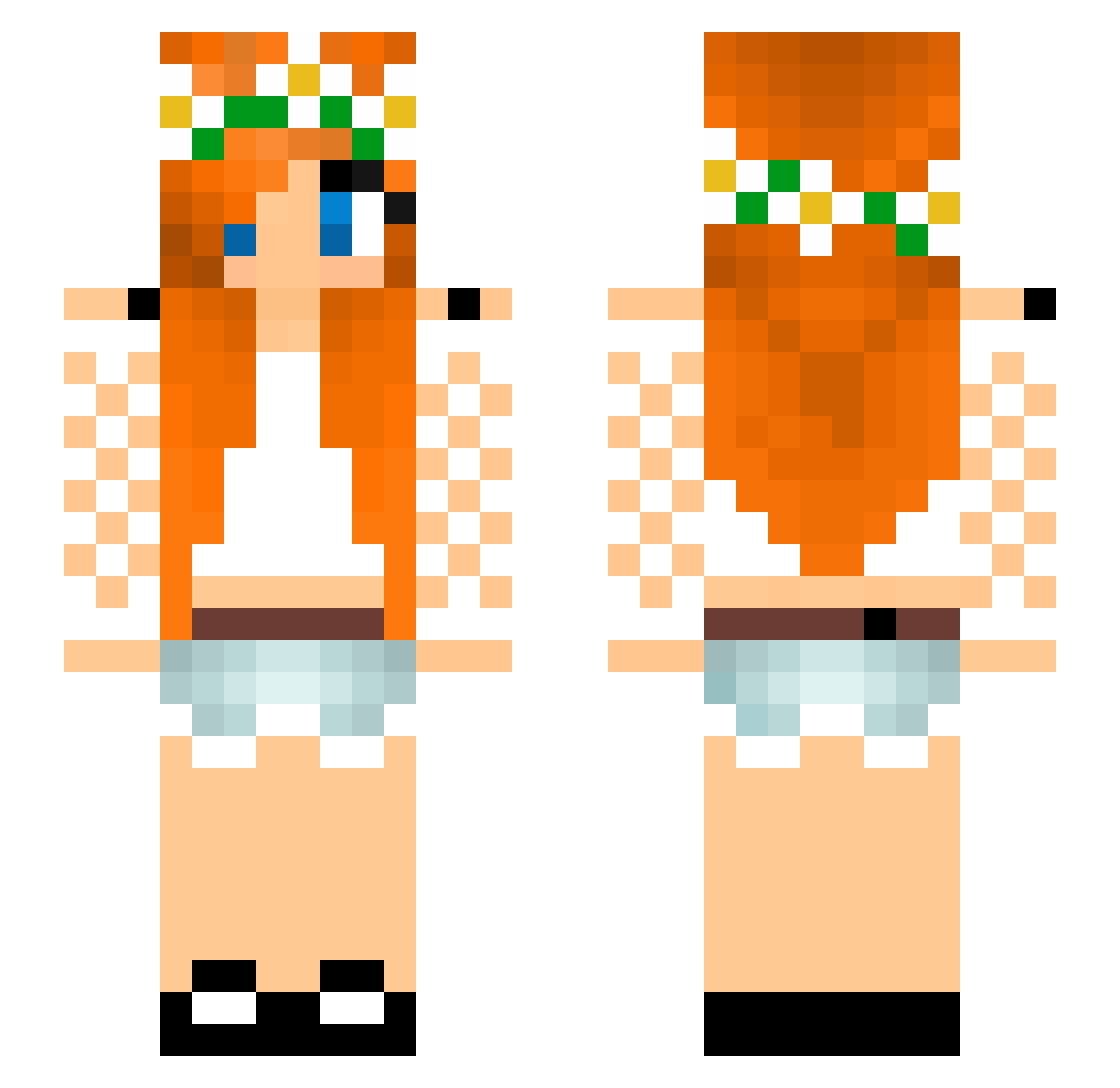xxHackerSubxx Minecraft skin, front and back view