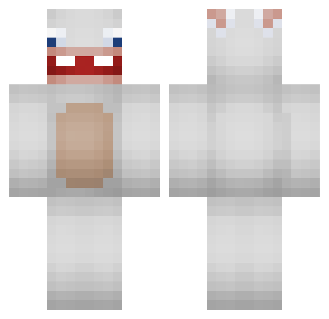 GabiSSJ Minecraft skin, front and back view