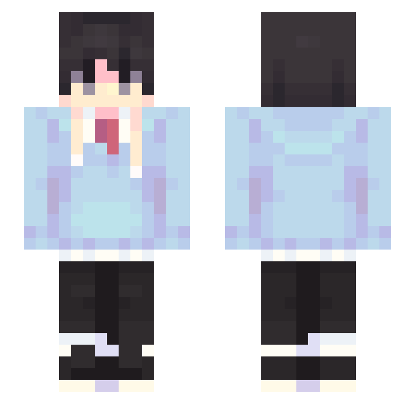 _Jiyn Minecraft skin, front and back view