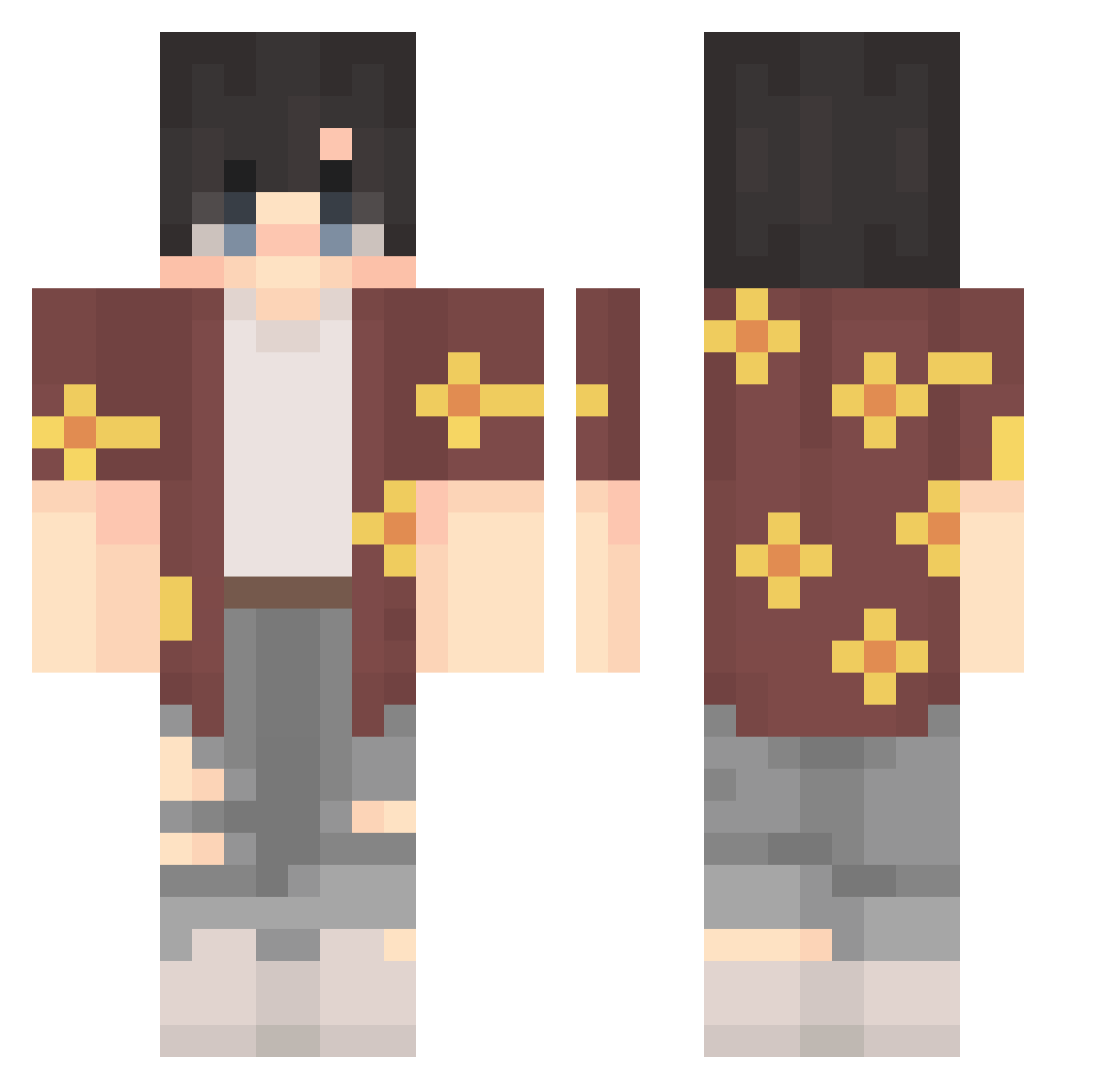 Sch1zophren1a Minecraft skin, front and back view