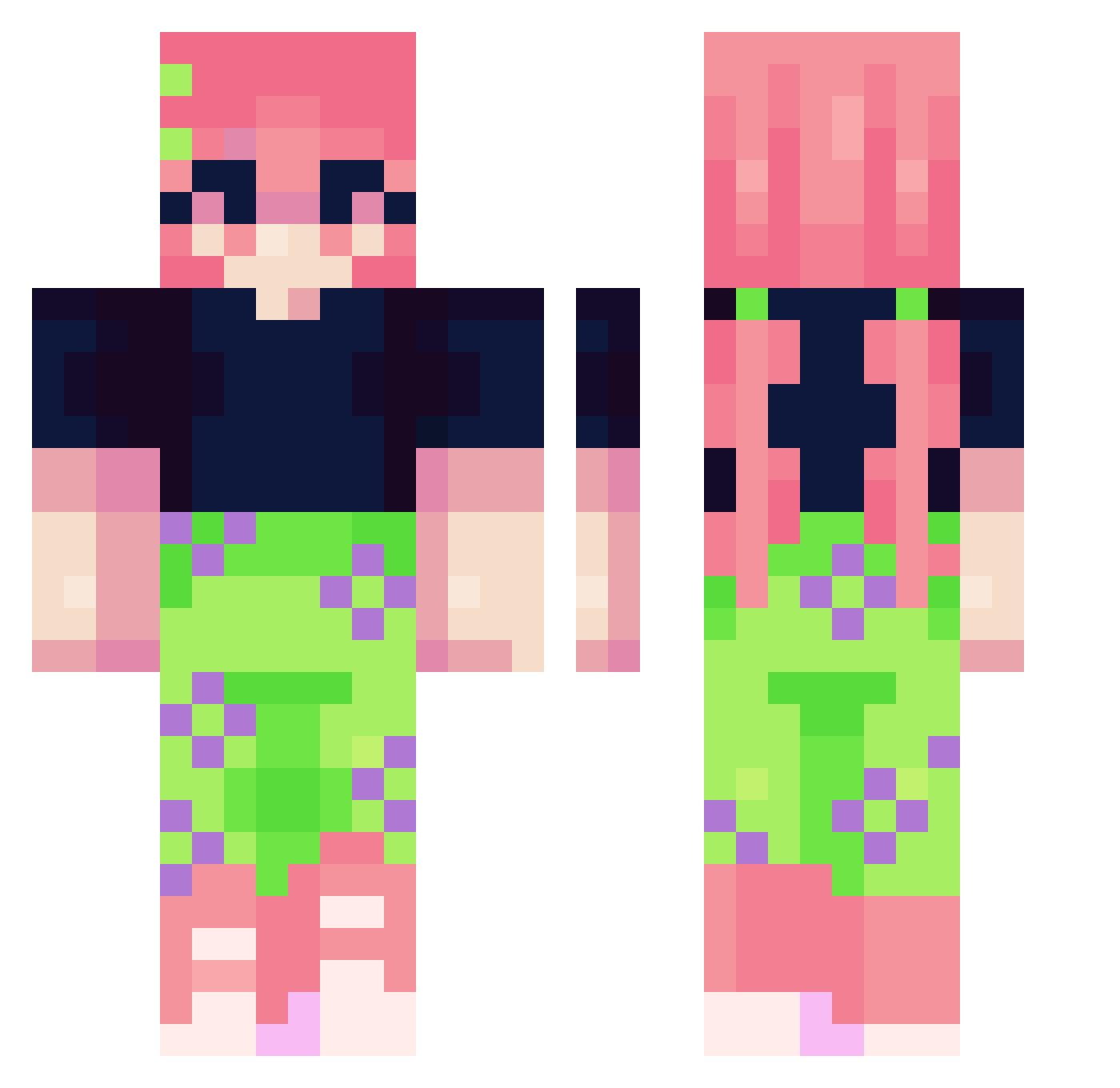 LJ_Hufflepuff Minecraft skin, front and back view