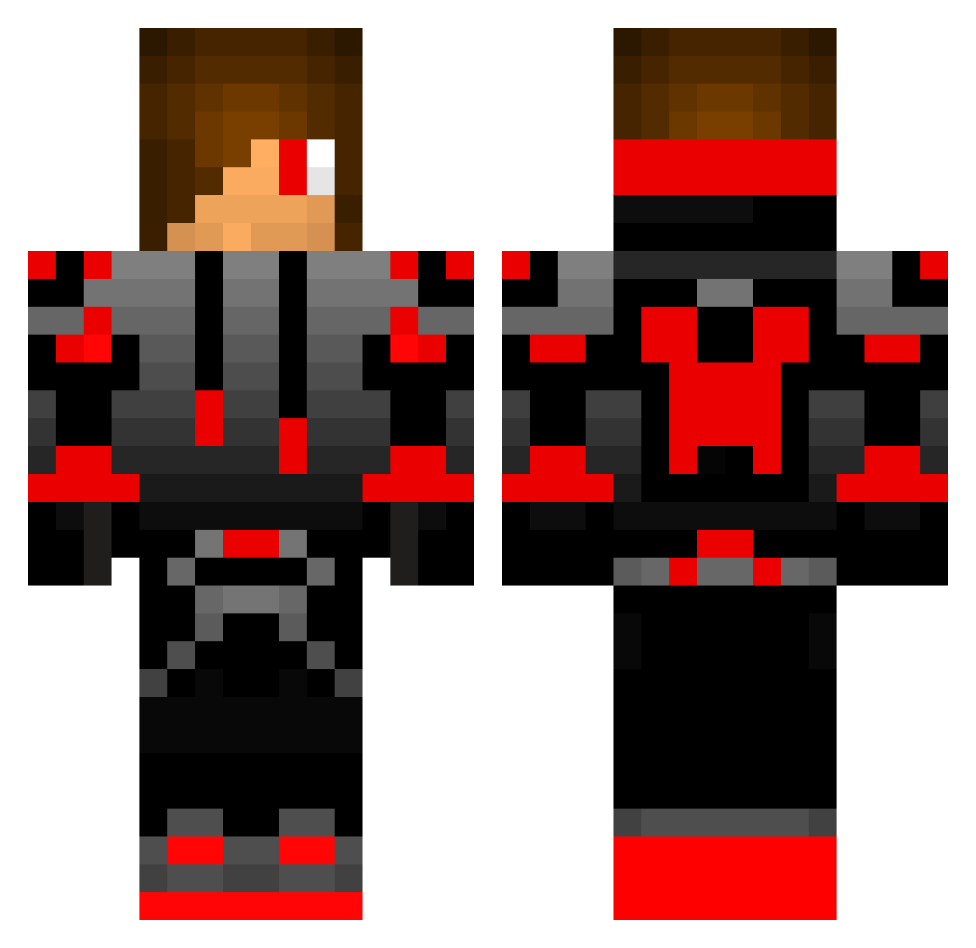Stealthiest Minecraft skin, front and back view