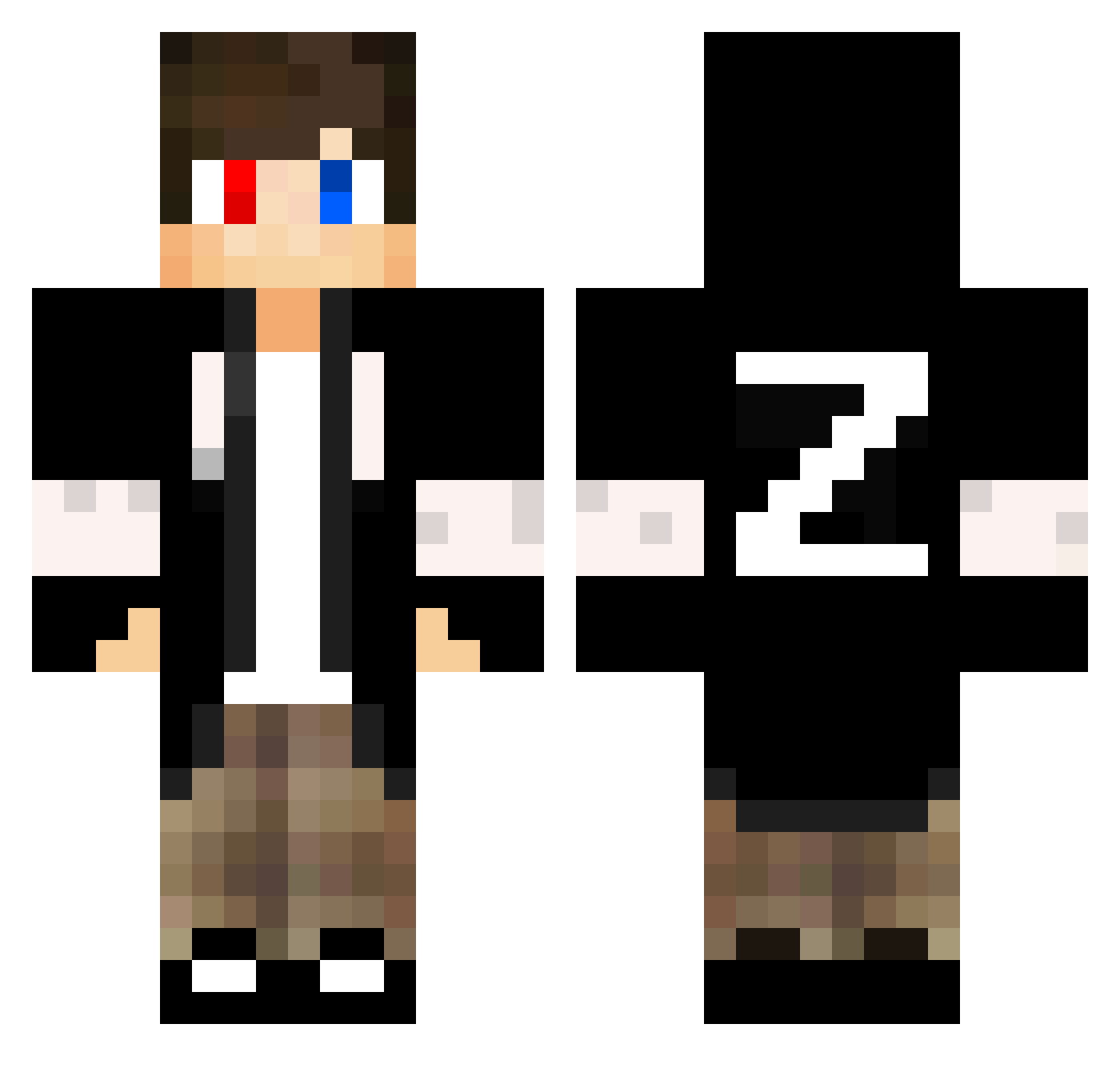 ZukiGamingST Minecraft skin, front and back view