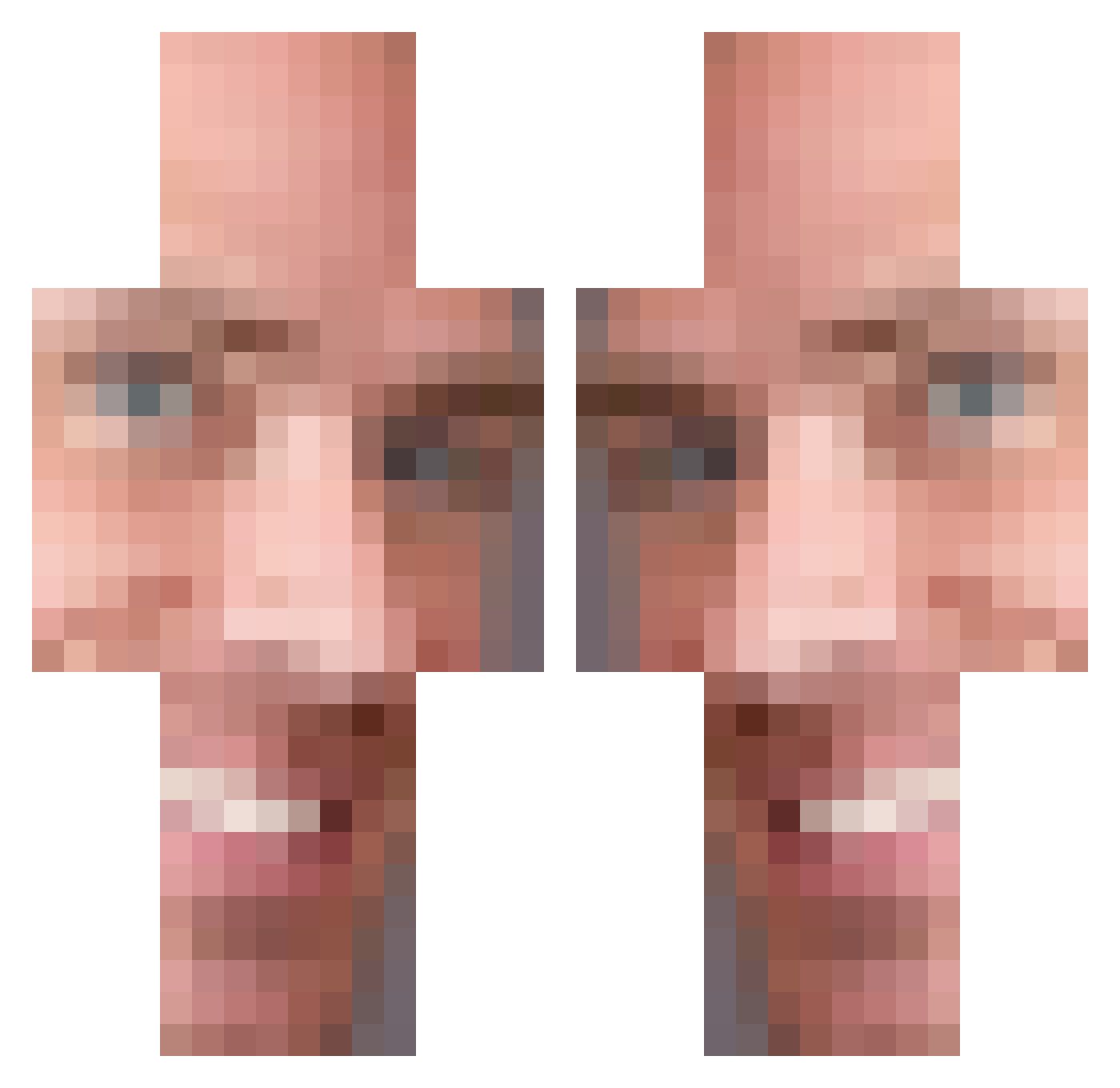SUGERMOMMAA Minecraft skin, front and back view