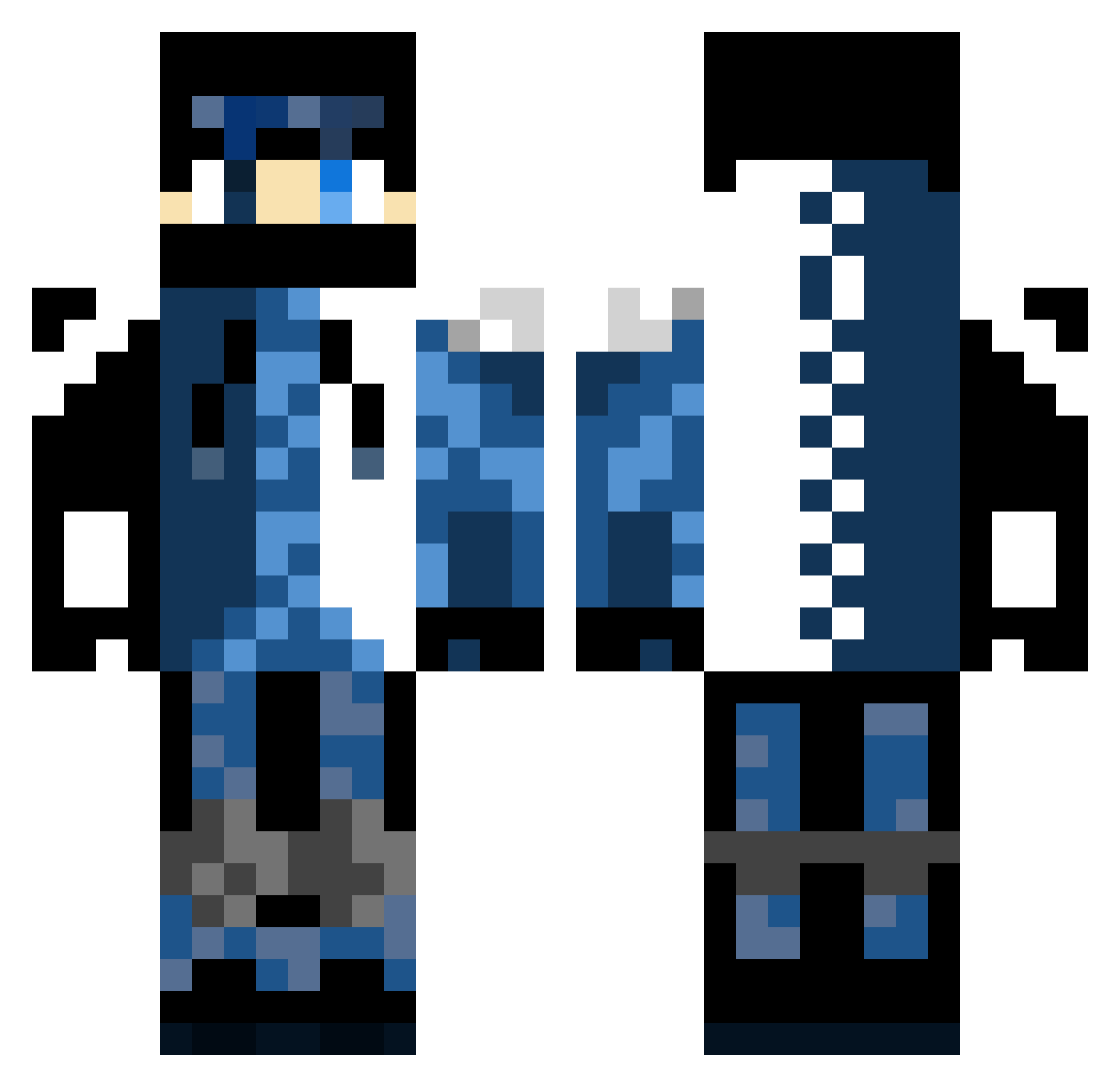 FrogPunter Minecraft skin, front and back view
