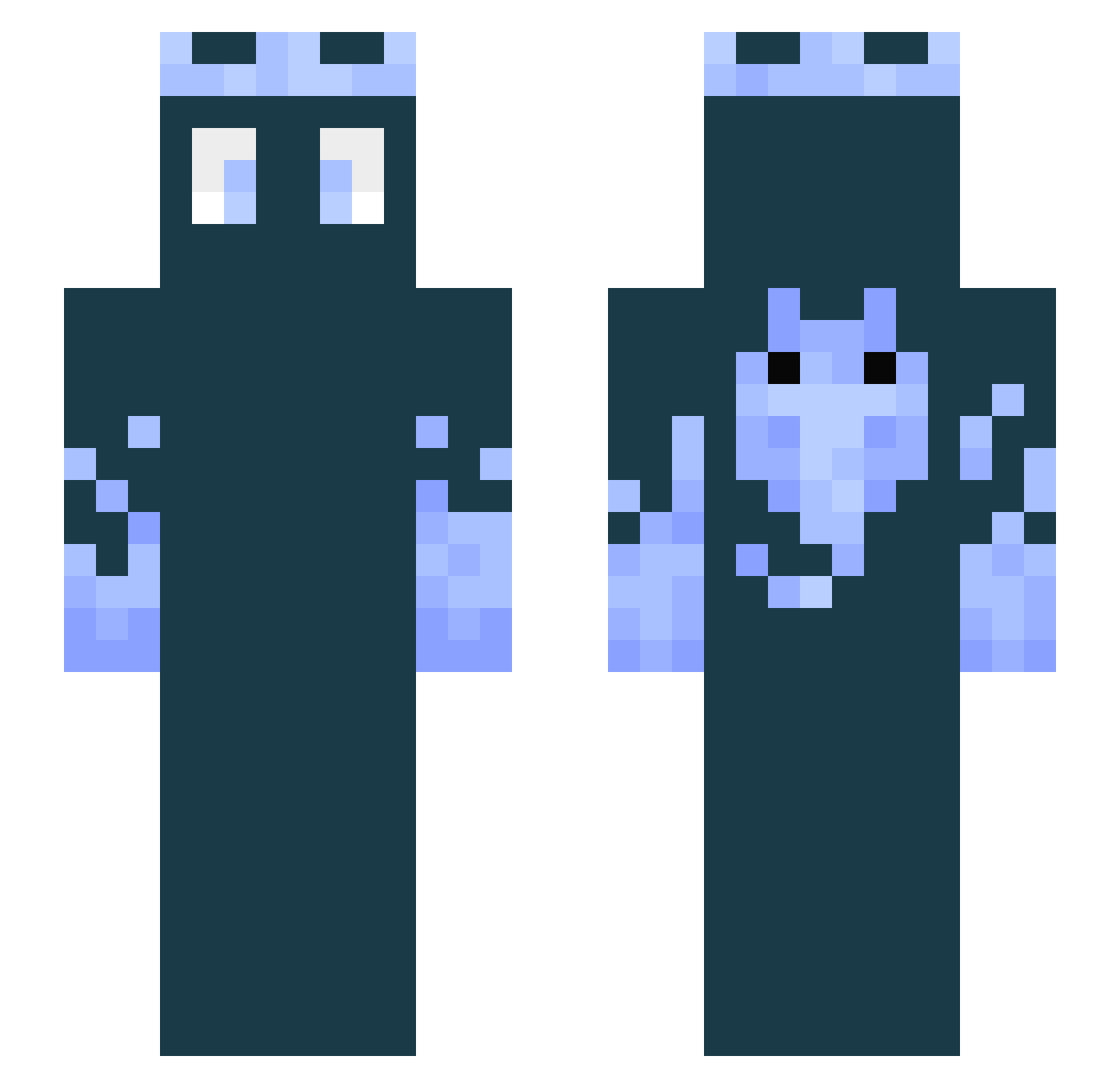 wizzlesss Minecraft skin, front and back view