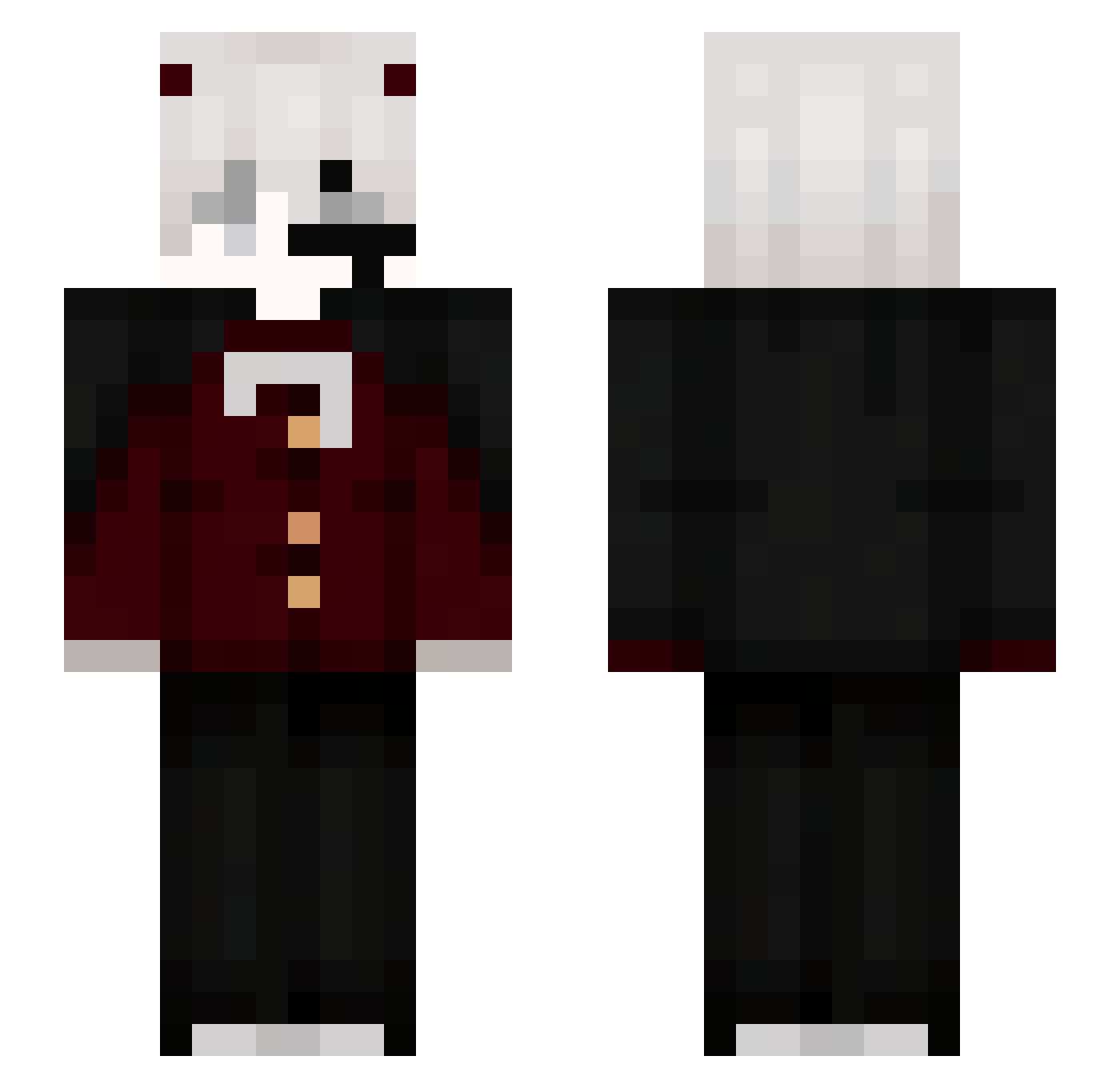 xExdy1 Minecraft skin, front and back view