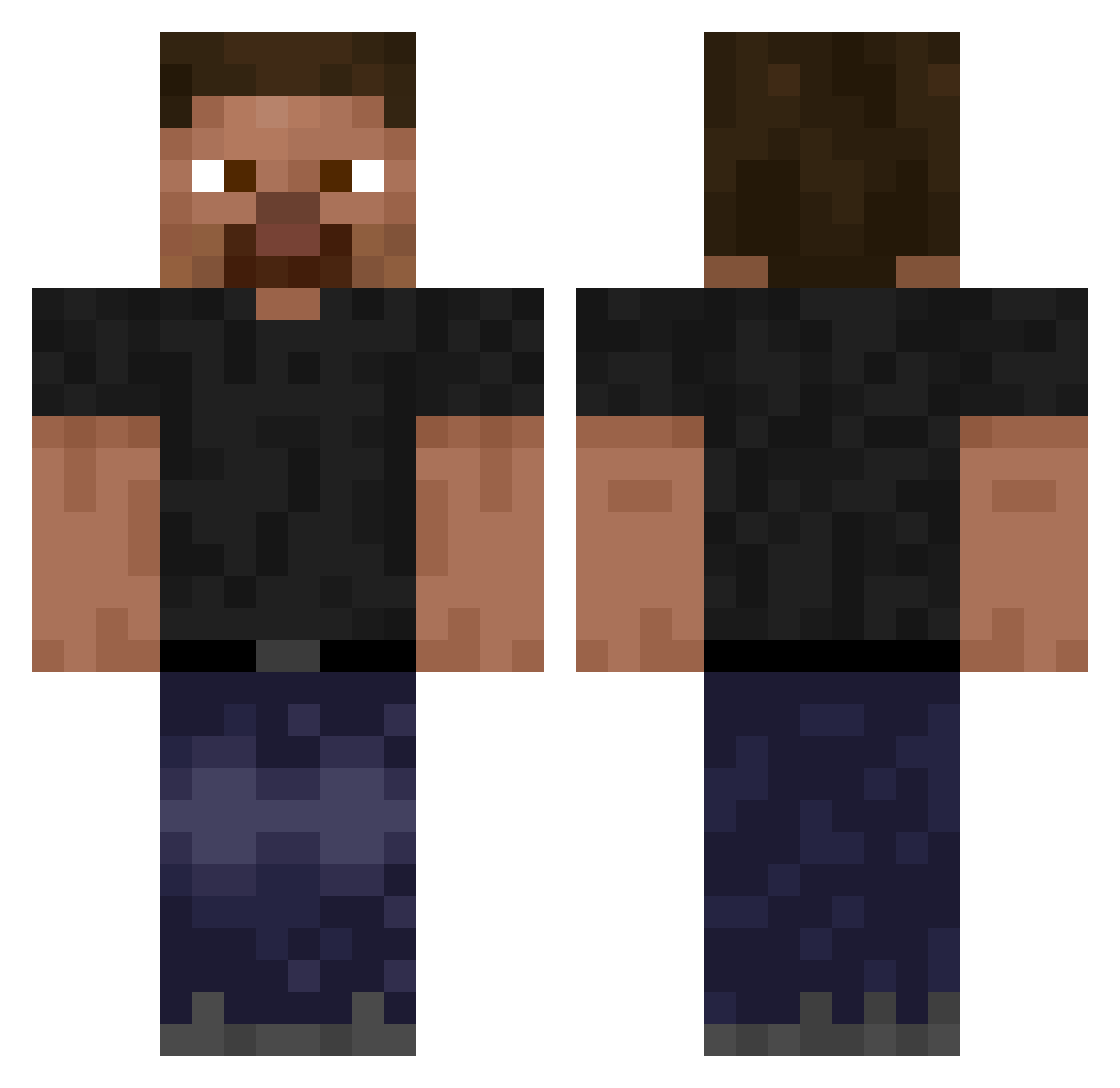 xxk_2010 Minecraft skin, front and back view