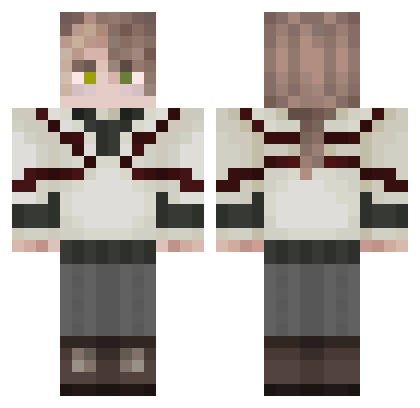 devoid777 Minecraft skin, front and back view
