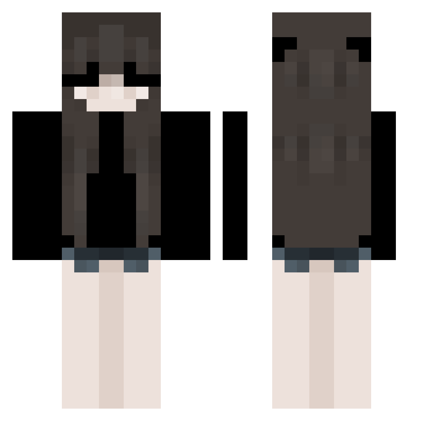 Noxkon Minecraft skin, front and back view