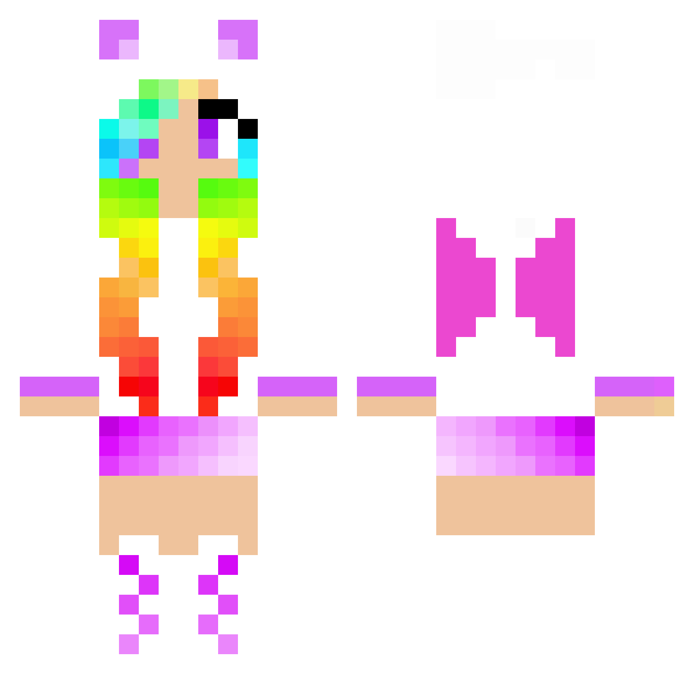 wxnniesbabe Minecraft skin, front and back view