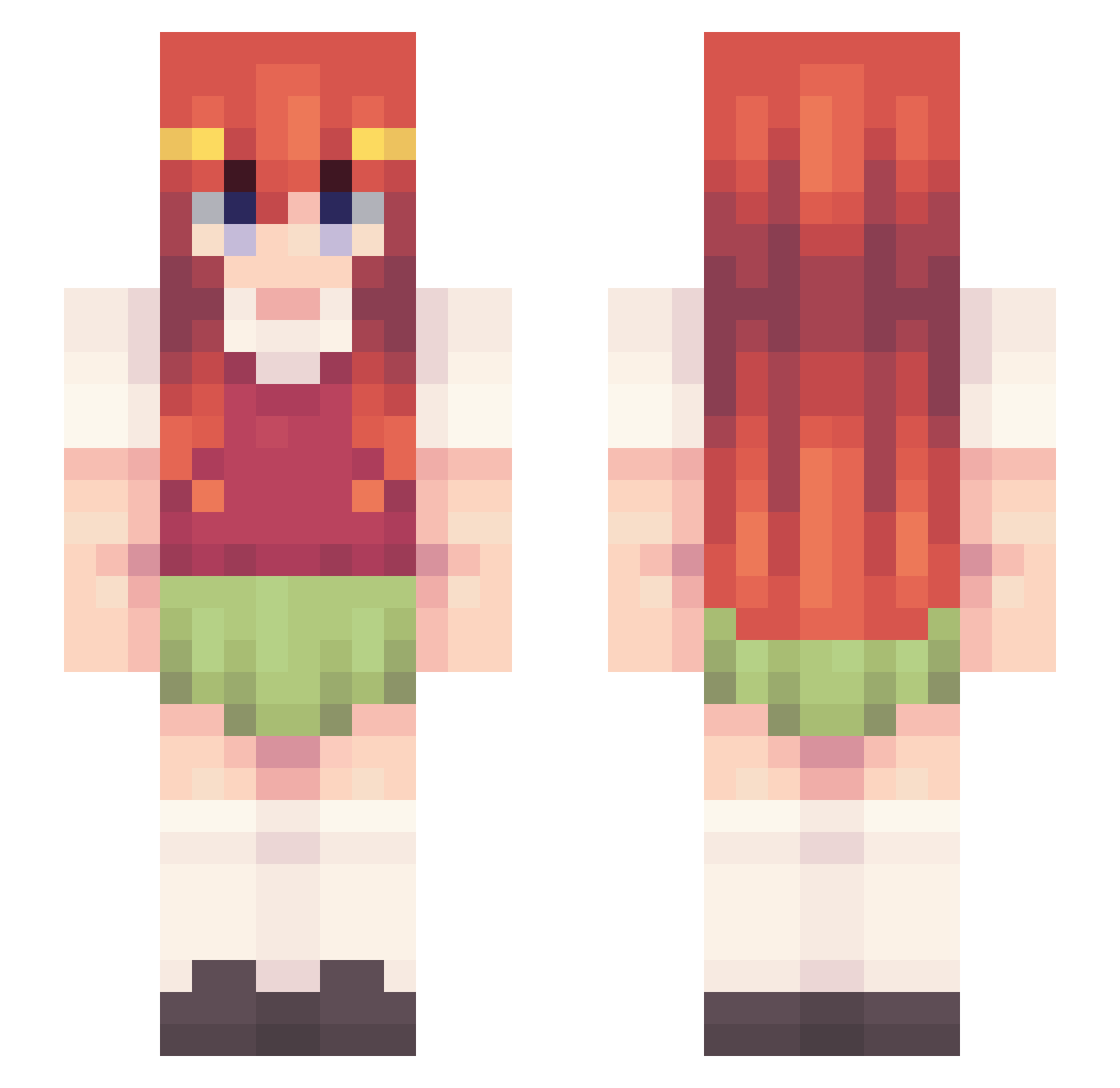 Blazing_Lava Minecraft skin, front and back view