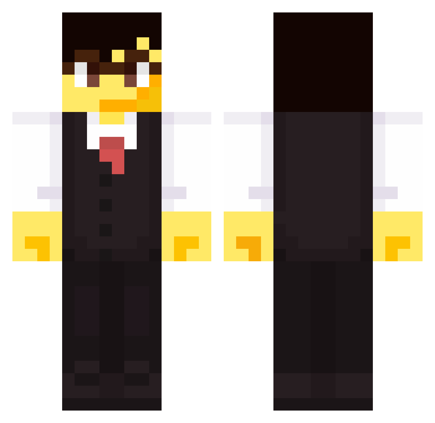 thecheezeee Minecraft skin, front and back view