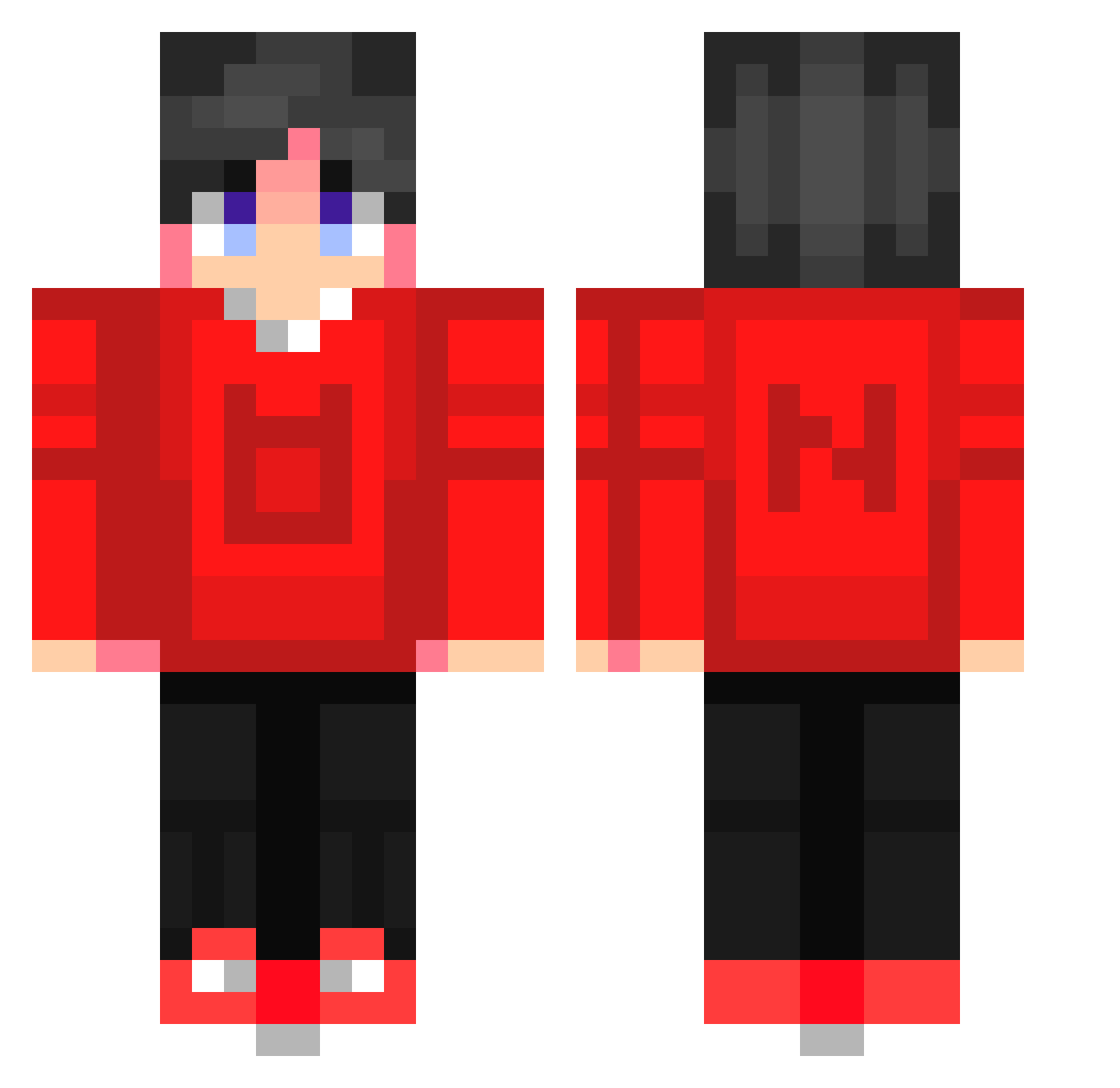 Vladosai Minecraft skin, front and back view
