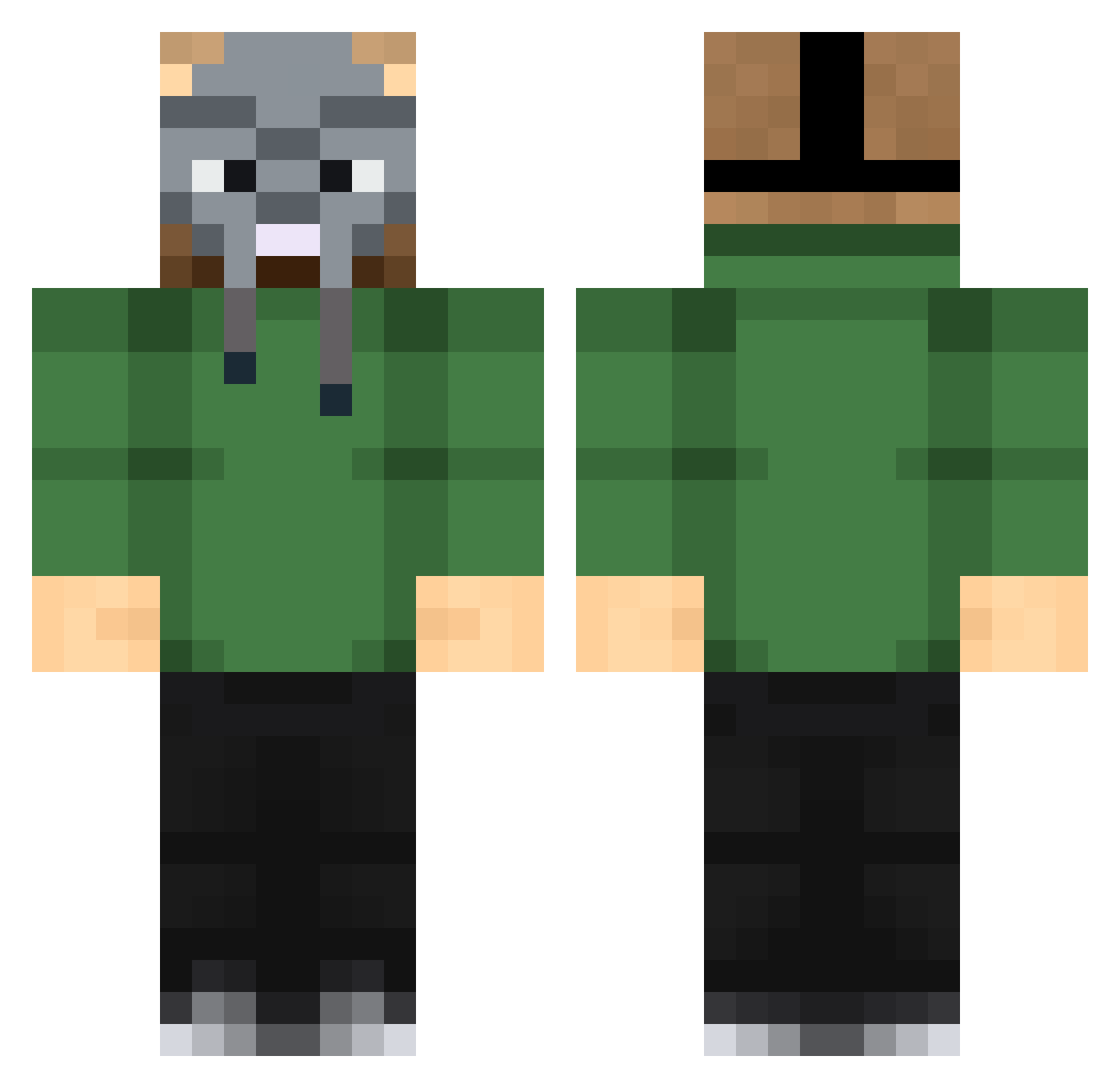 Advez_ Minecraft skin, front and back view