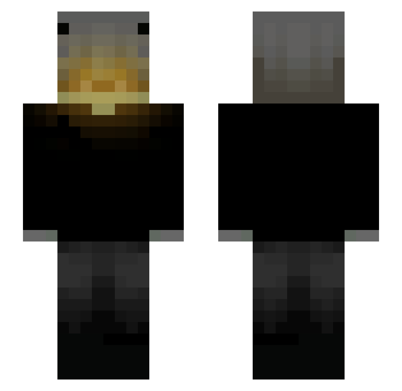 AmzziMC Minecraft skin, front and back view