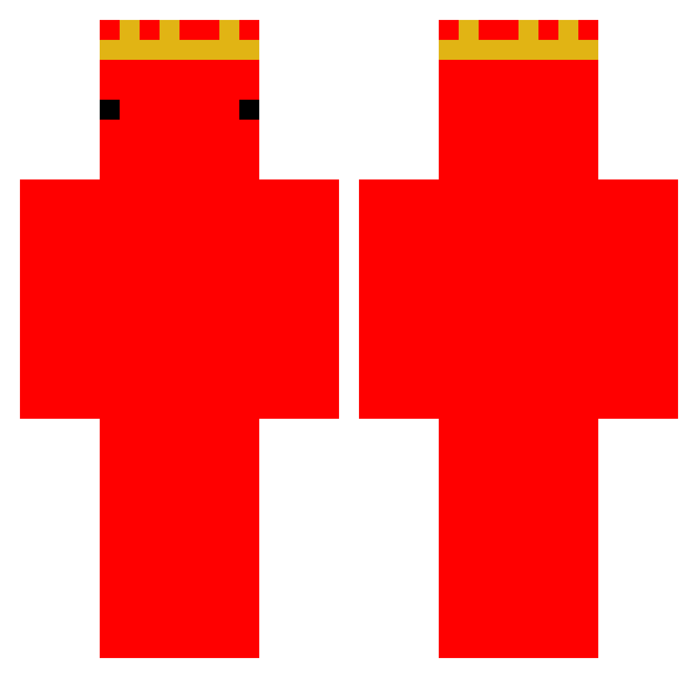 sharkerboom Minecraft skin, front and back view