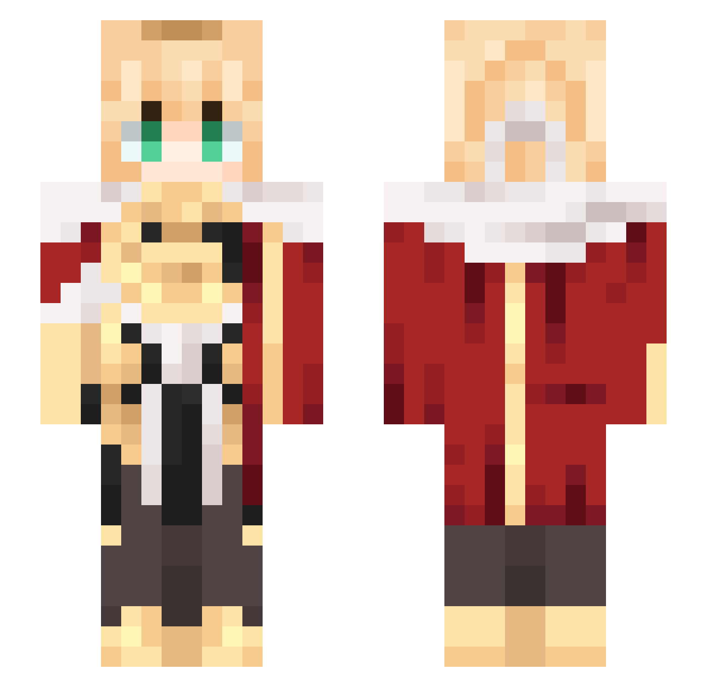Maple_Jiang Minecraft skin, front and back view