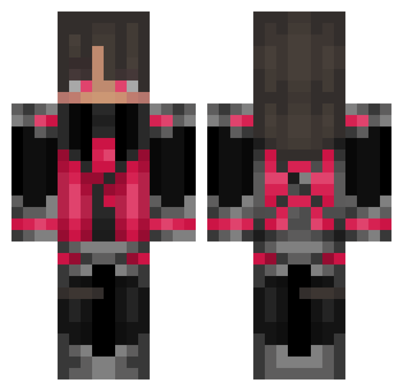 NicariusGilmore Minecraft skin, front and back view