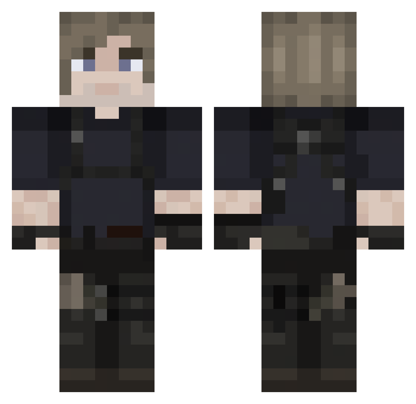 Molii1 Minecraft skin, front and back view