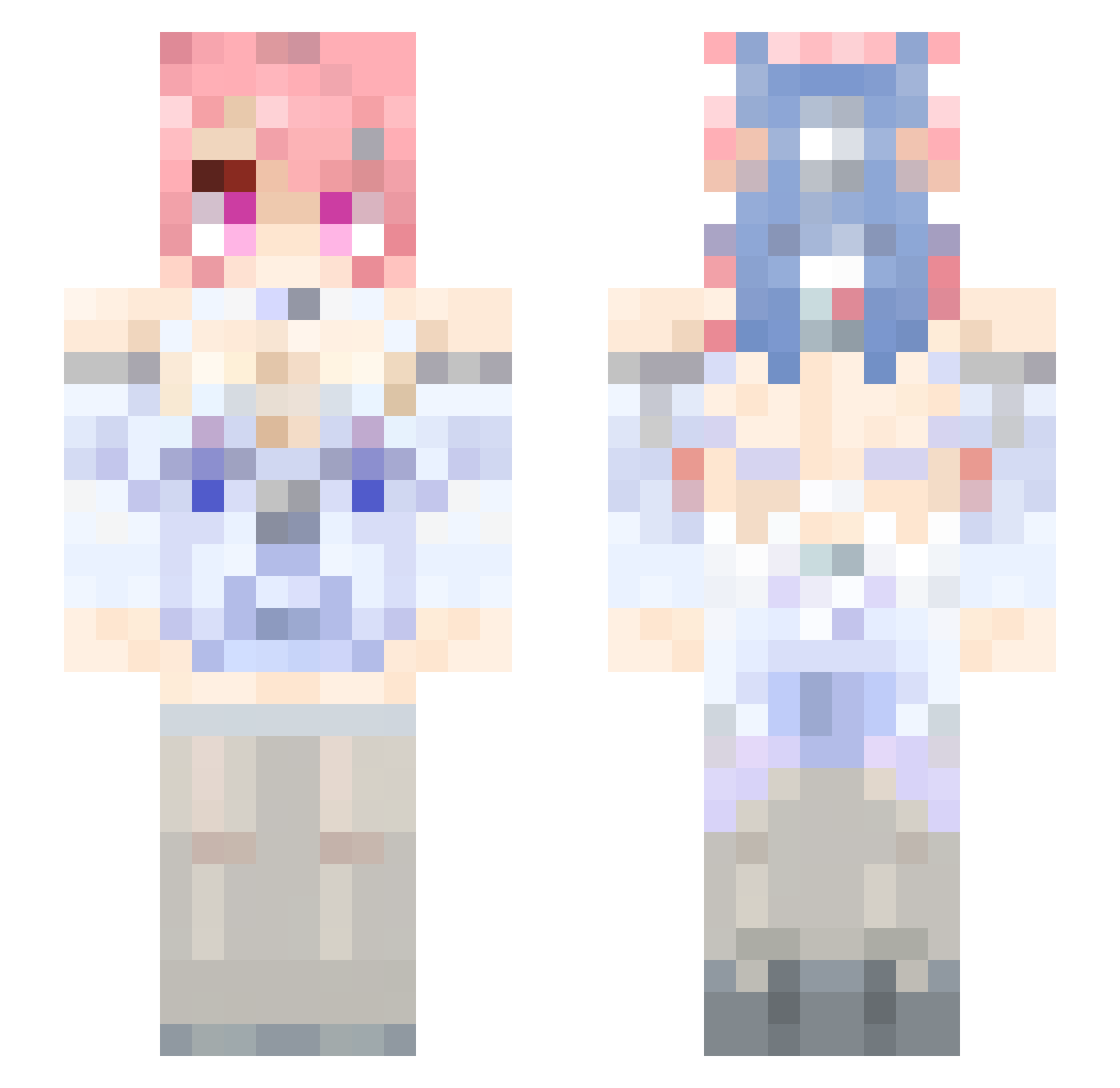 Silver_ORIN Minecraft skin, front and back view