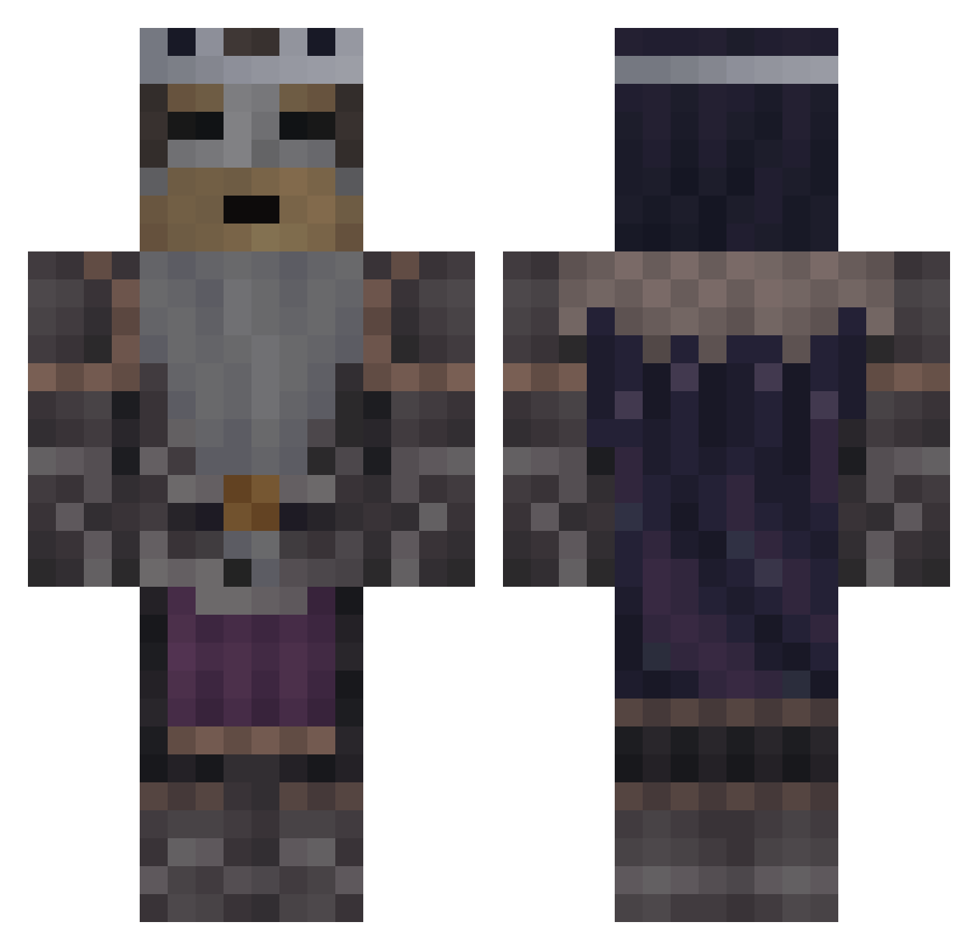 SimplySeo Minecraft skin, front and back view