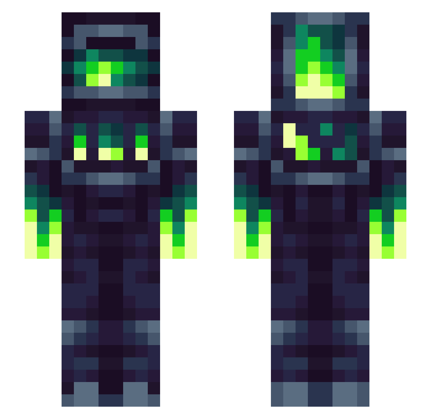 DragonsLightning Minecraft skin, front and back view