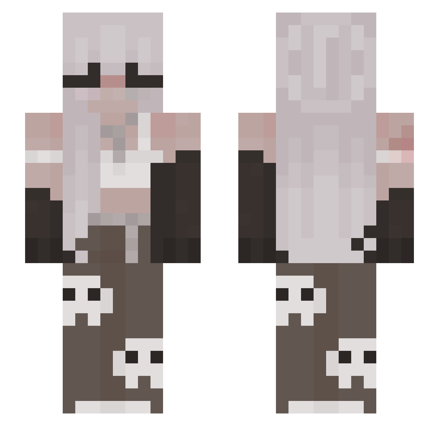 TransPuppyGirl Minecraft skin, front and back view