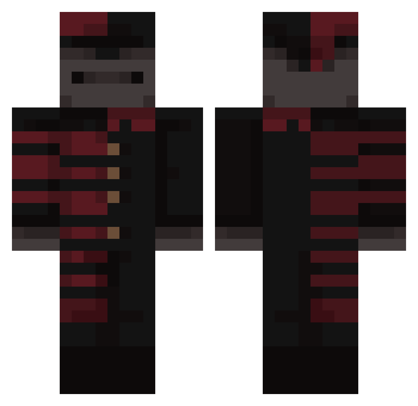 Larvest Minecraft skin, front and back view