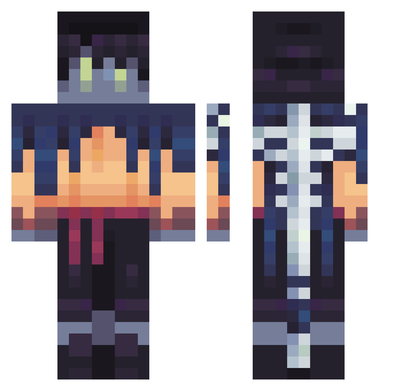 kekkeimora Minecraft skin, front and back view